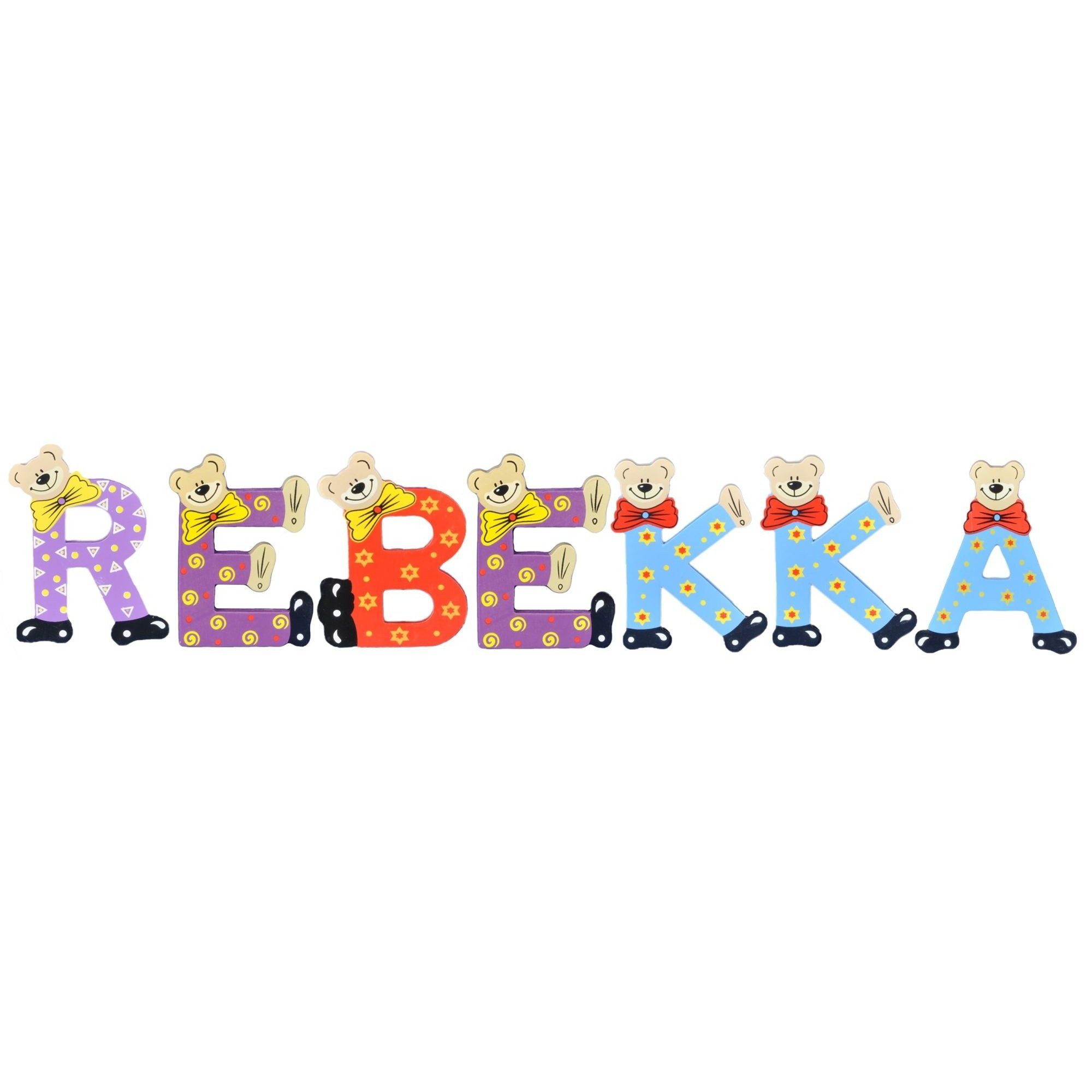 Holz-Buchstaben sortiert REBEKKA (Set, Namen-Set, St), Playshoes Deko-Buchstaben 7 - Kinder