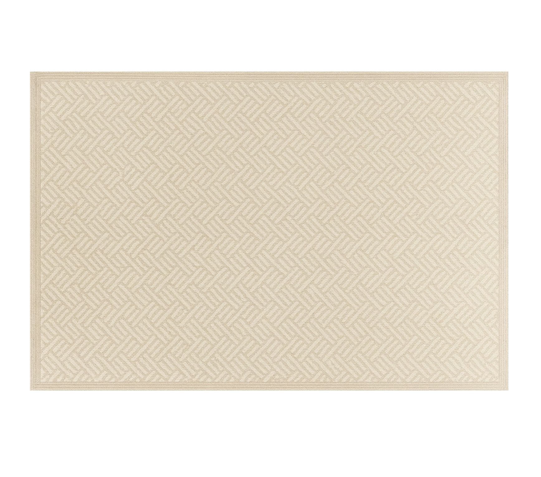 Dekoleidenschaft Outdoorteppich "Beige" 120x180 cm, Teppich wetterfest, schmutzabweisend & abwaschbar, rechteckig, aus recyceltem Polypropylen, Indoor & Outdoor Garten Balkon & Terrasse