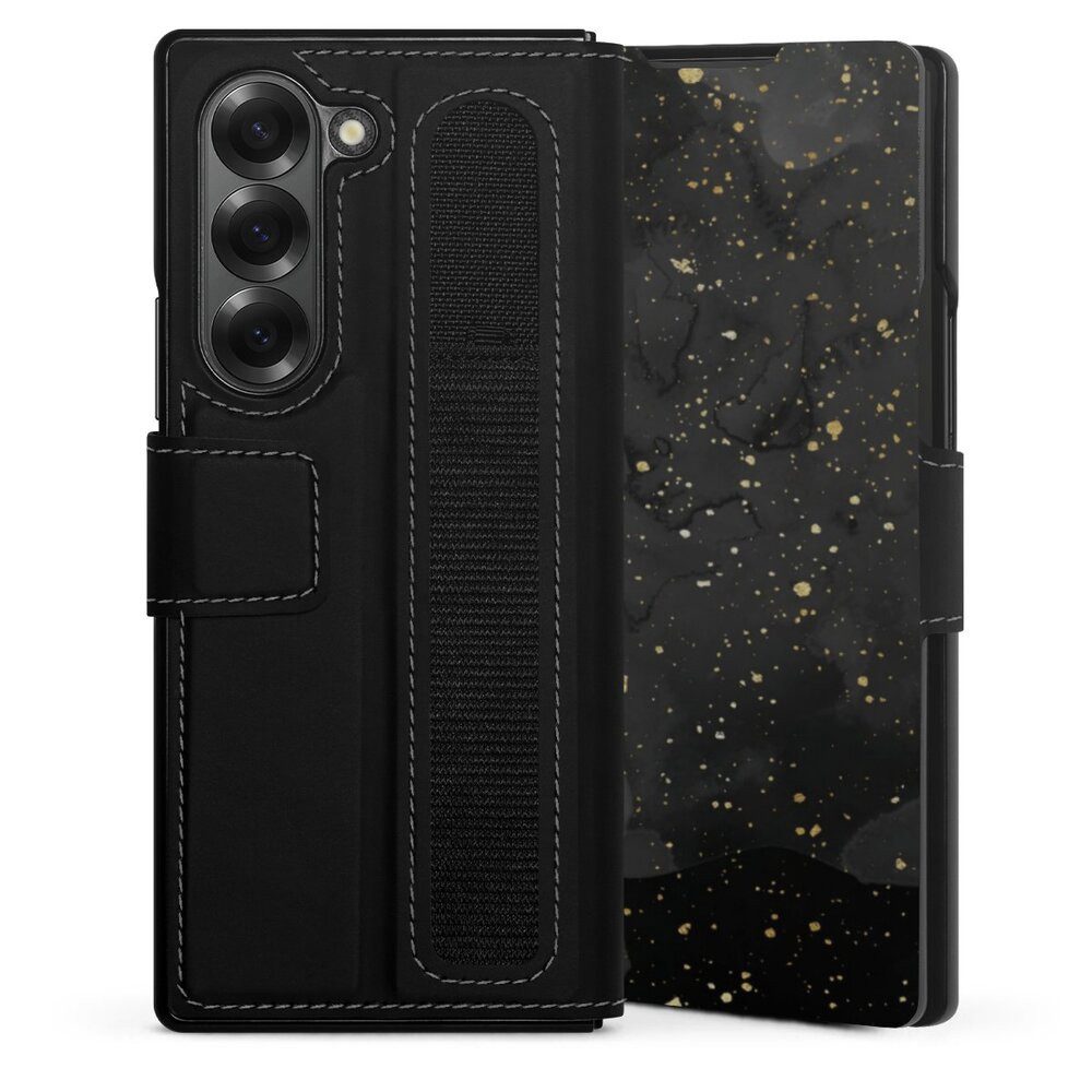 Handyhülle Marmor Glitzer Look Gold & Kupfer Marble Black Gold Look Print