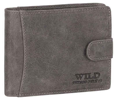 Wild Things Only !!! Geldbörse RFID echt Leder Portemonnaie Geldbörse Riegelbörsel Herren Querformat, RFID Schutz