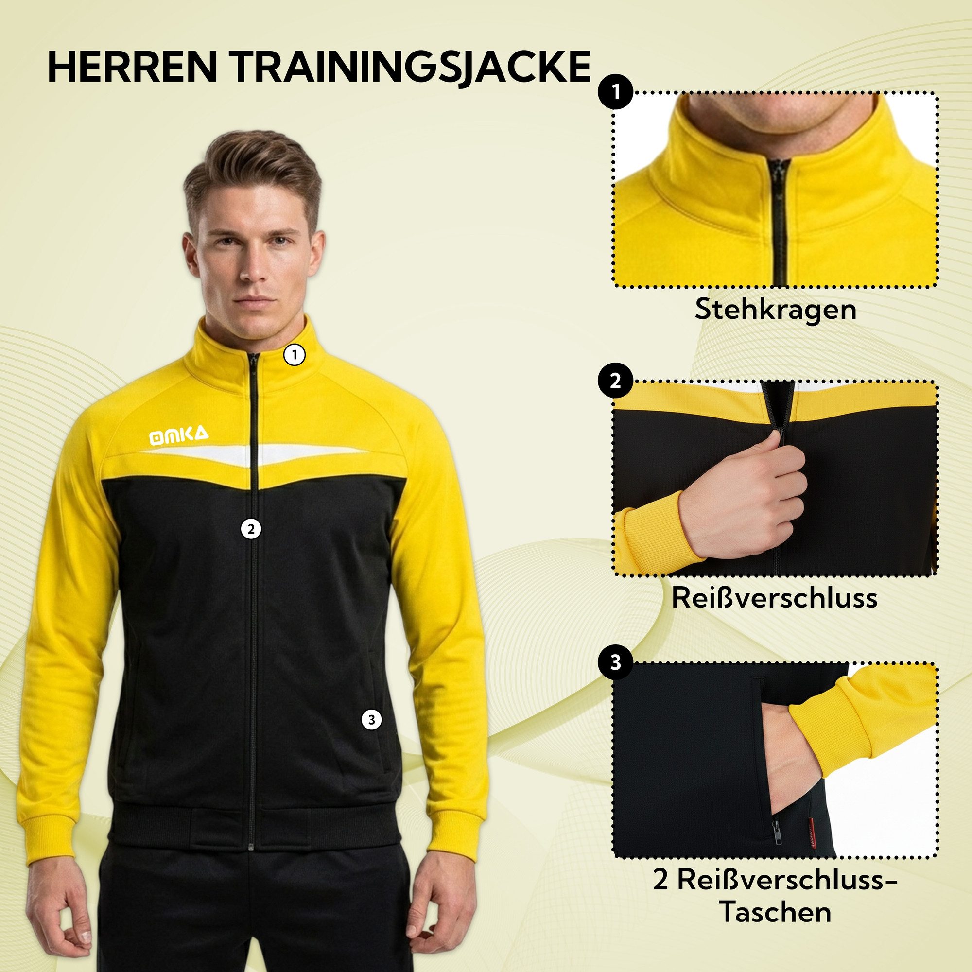 OMKA Trainingsjacke OK200J OMKA Optima Trainingsjacke Joggingjacke Sportjacke