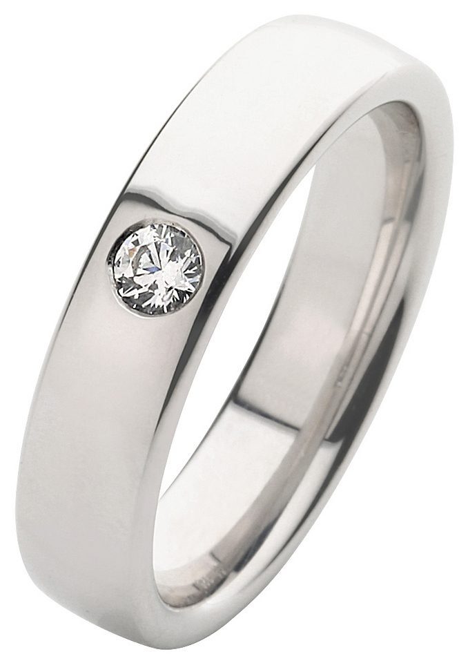 Firetti Trauring Schmuck Geschenk Hochzeit Ehering Trauring "LIEBE", Made in Germany - wahlweise mit oder ohne Zirkonia (synth)