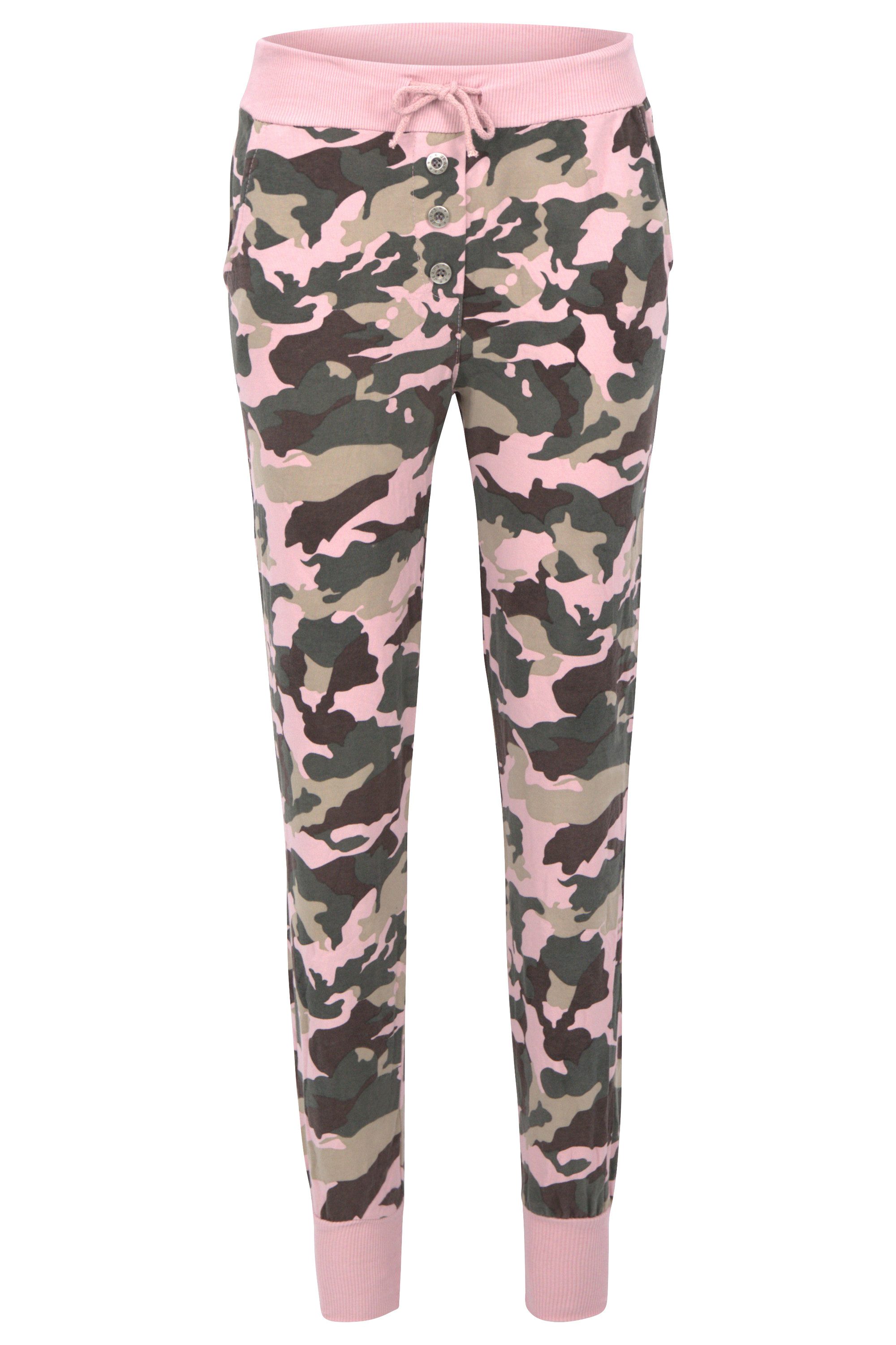 Jogginghose Malito Damen Sweathose im Camouflage Look, Baggy zum Tanzen, Jogging
