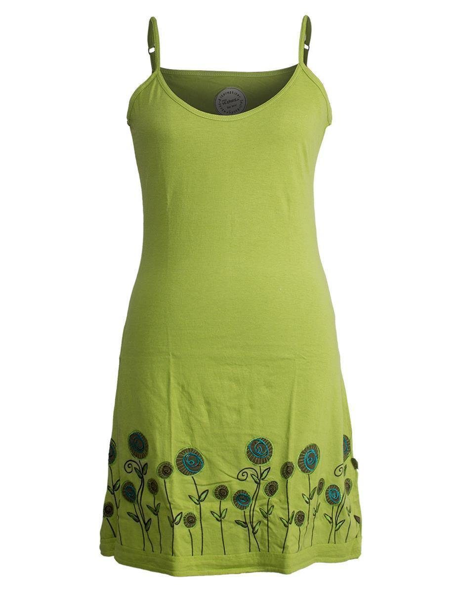 Vishes Sommerkleid Besticktes Rosen Kleid mit verstellbaren Trägern Boho, Elfen, Hippie Style