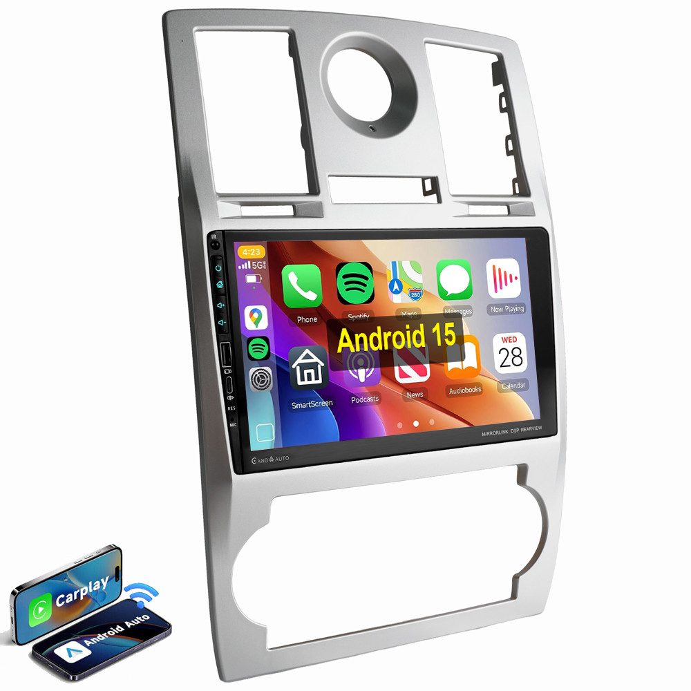 ESSGOO Für Chrysler 300C LE LX 2005-2010 Android 15 DAB+(optional) USB Autoradio (RDS, Digitalradio (DAB), FM, AM, Carplay Android Auto GPS Navi WIFI BT SWC)