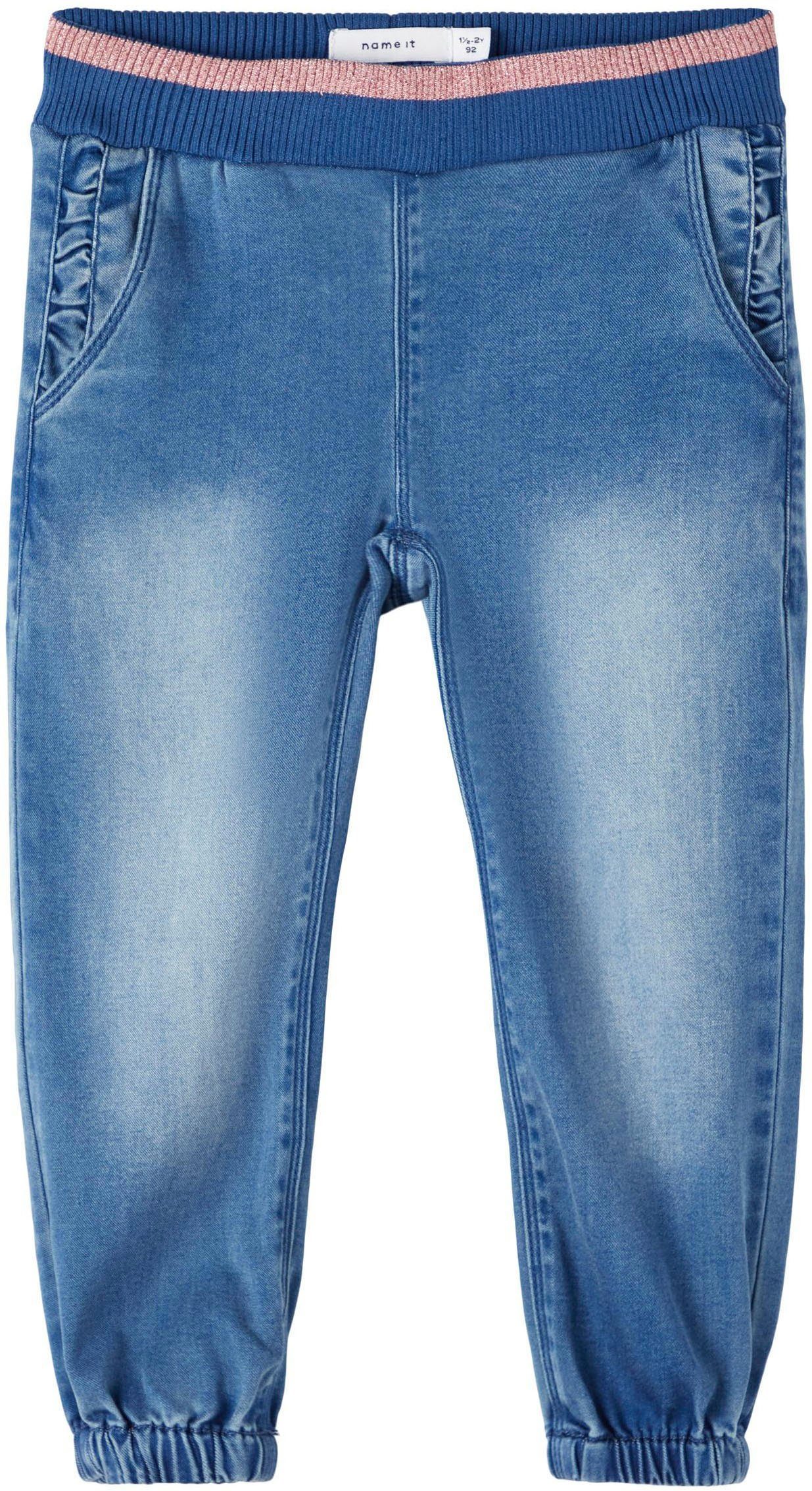 Über 80% Rabatt Name It Jogg Pants NMFBELLA Glitzer-Effekt Bund mit SHAPED JEANS 1510-TO ROUND NOOS