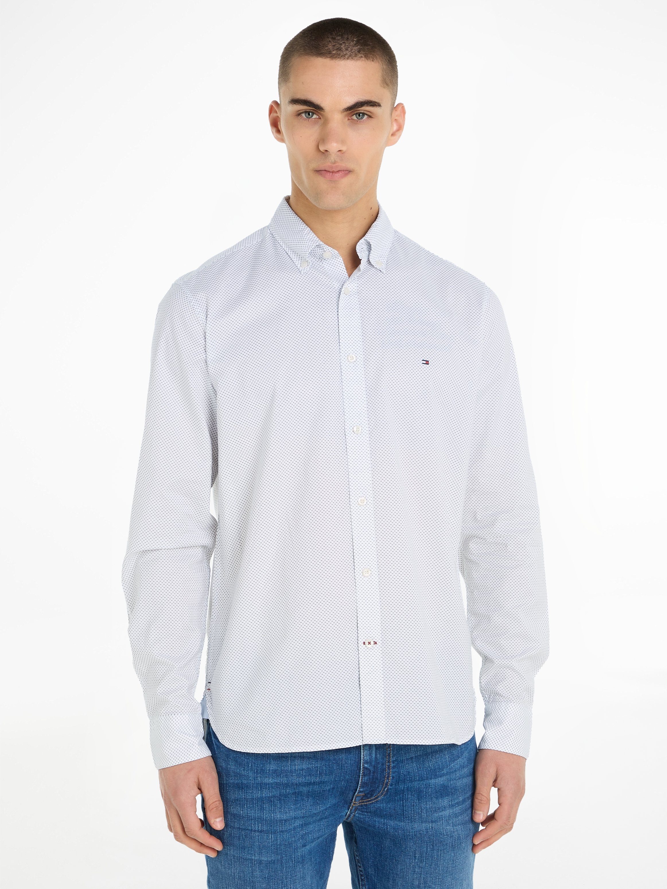 Tommy Hilfiger Langarmhemd FLEX MINI PRINT SF SHIRT