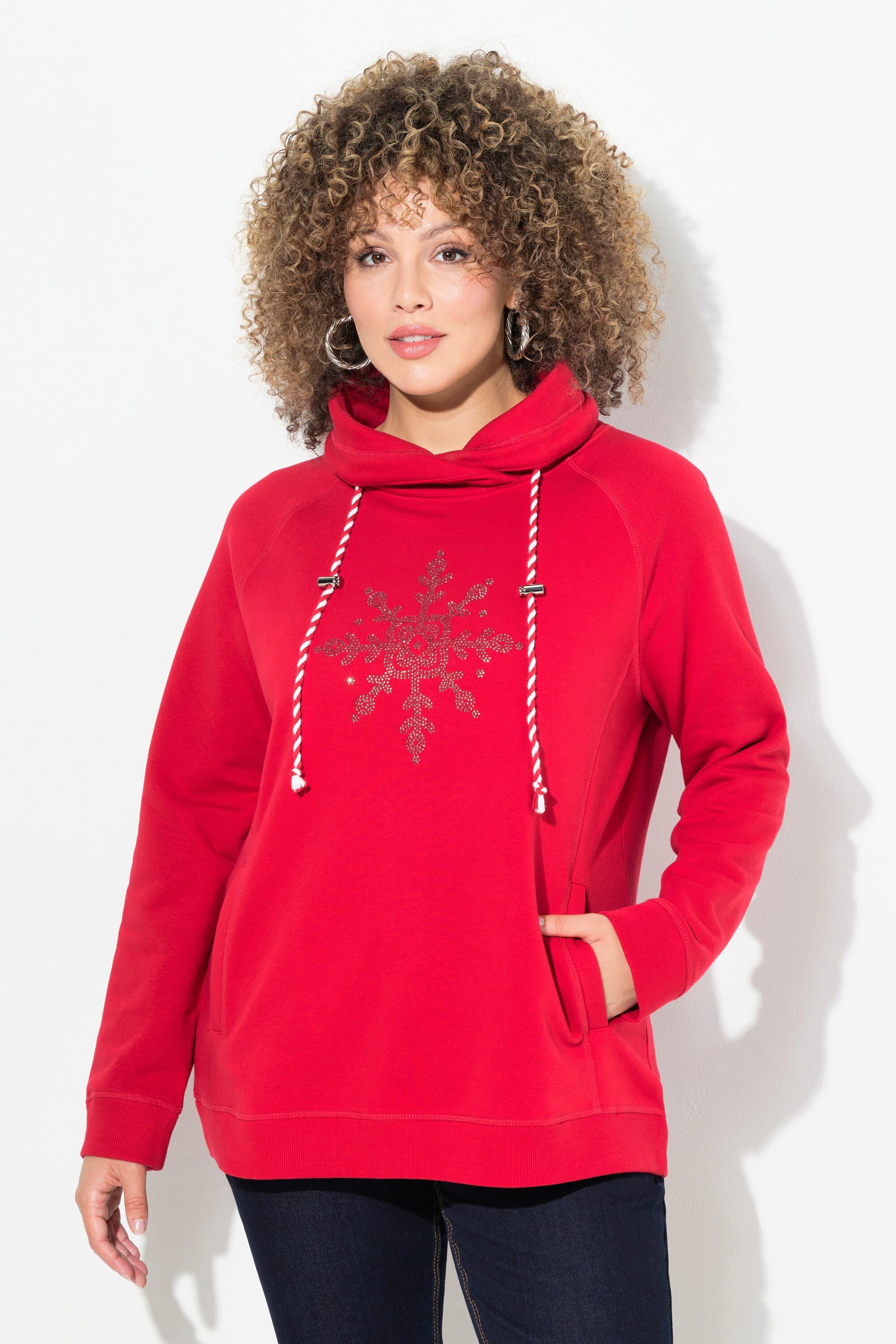 Ulla Popken Sweatshirt Sweatshirt Eisstern Stehkragen günstig online kaufen