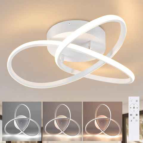 ZMH LED Deckenleuchte 3 Blatten Geometrie Design, dimmbar, LED fest integriert, Tageslichtweiß, ‎33 W, ‎40CM, weiß