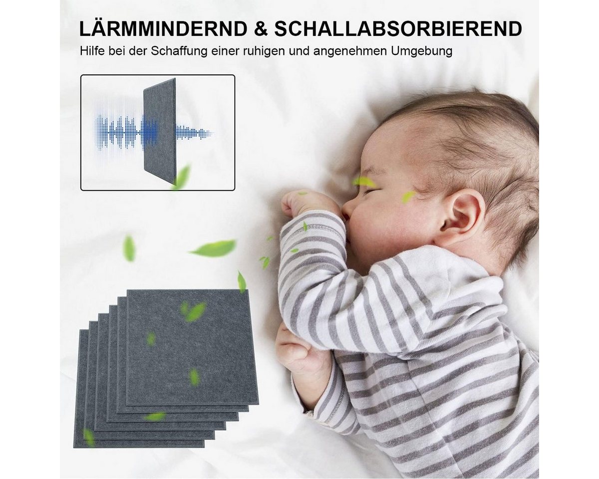 Thumbnail - DOPWii Akustikplatte 12 Stück Akustikplatten Selbstklebend,Schalldichte Wandpaneel, 30*30cm, Akustikschaumstoff,Akustik ...