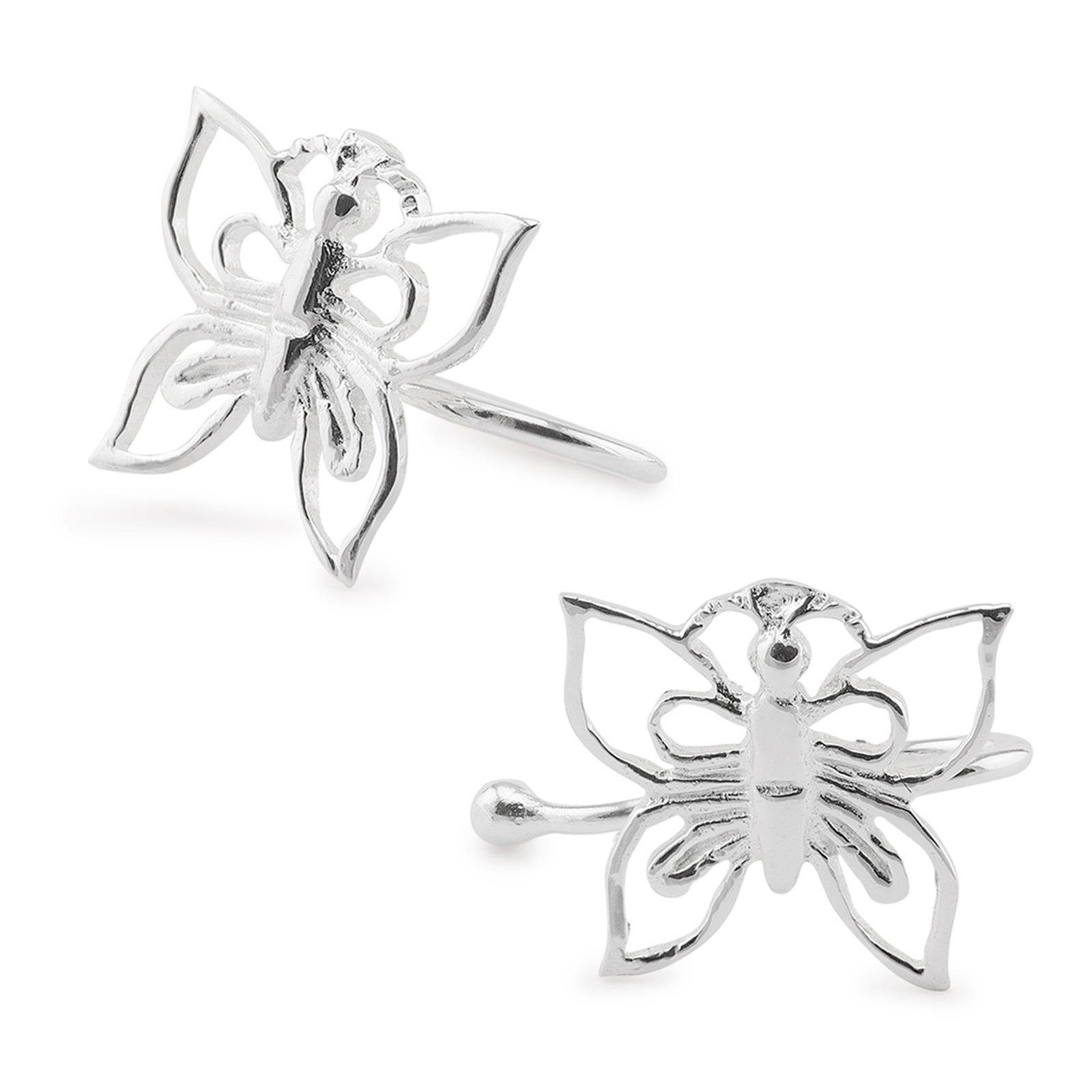 Monkimau Ohrklemmen-Set Schmetterling Ohrringe aus 925 Silber, Hypoallergen