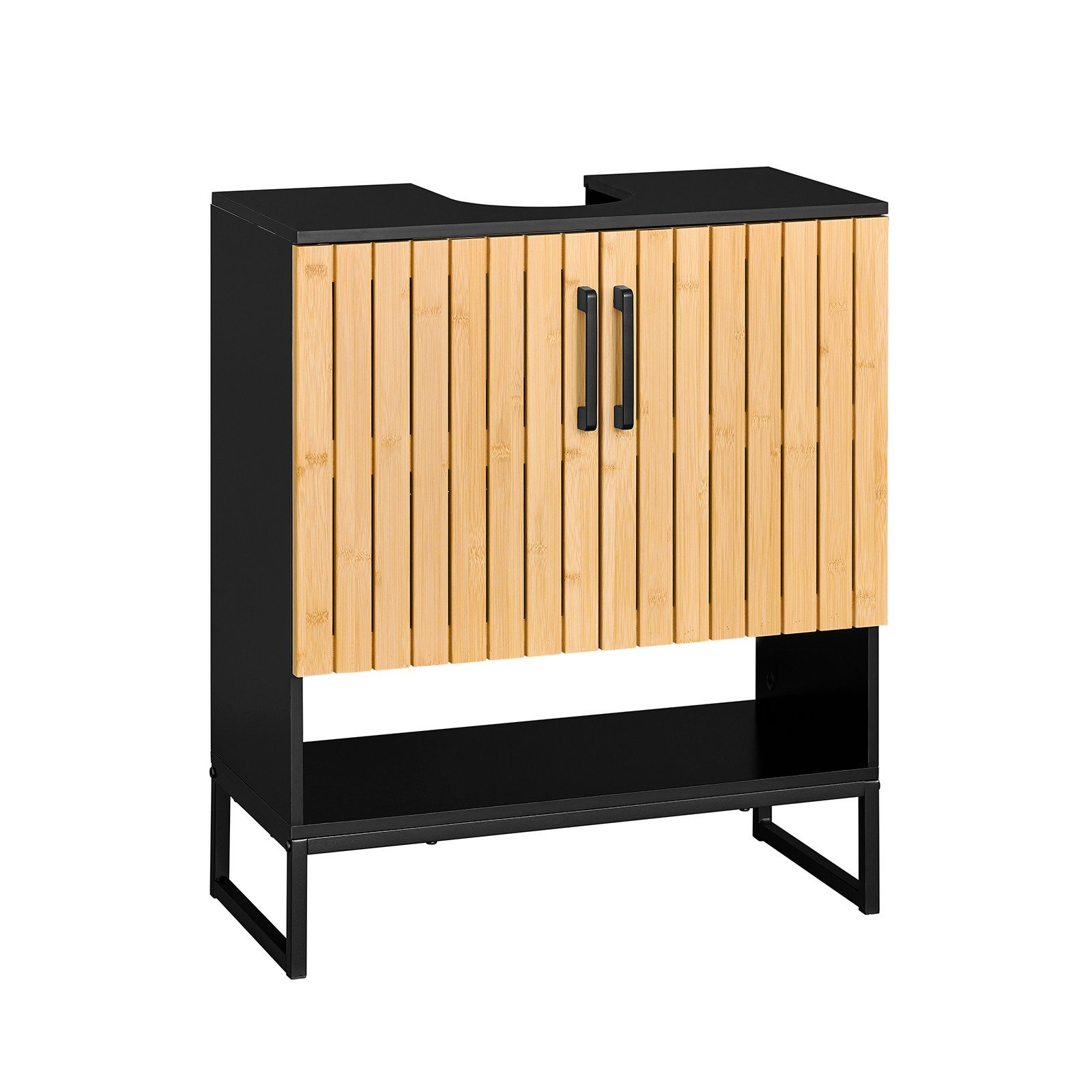 SoBuy Waschbeckenunterschrank BZR202 Waschbeckenunterschrank 60 cm breit, Badezimmerschrank, Unterschrank