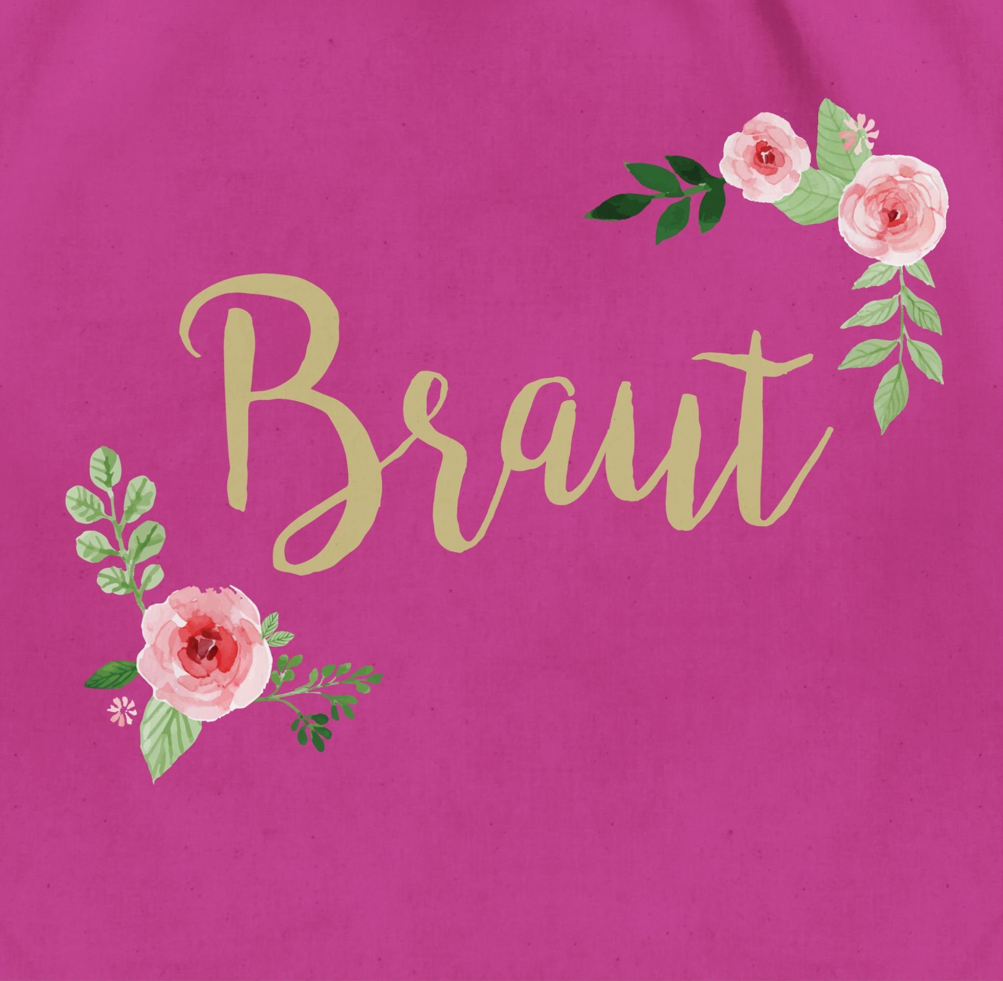 Shirtracer Turnbeutel Braut Blumen, JGA Frauen Junggesellenabschied Fuchsia 02