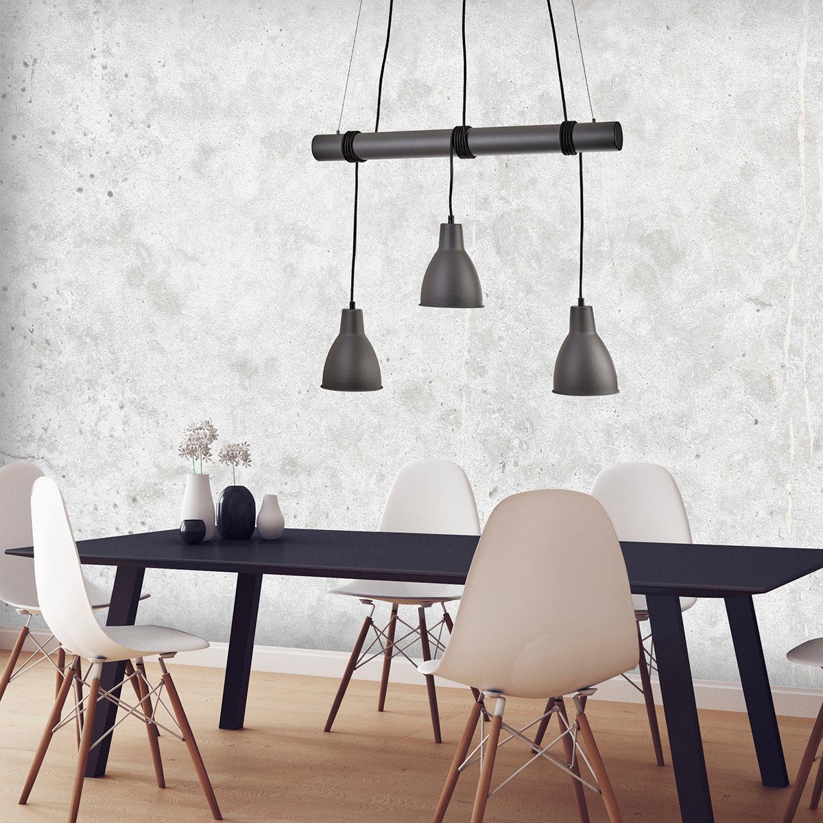 MeLiTec LED Pendelleuchte DP18-1, LED, Pendelleuchte, Wohnzimmer, Leuchte, Hängelampe, Esszimmer, Anthrazit, Küchenlampe