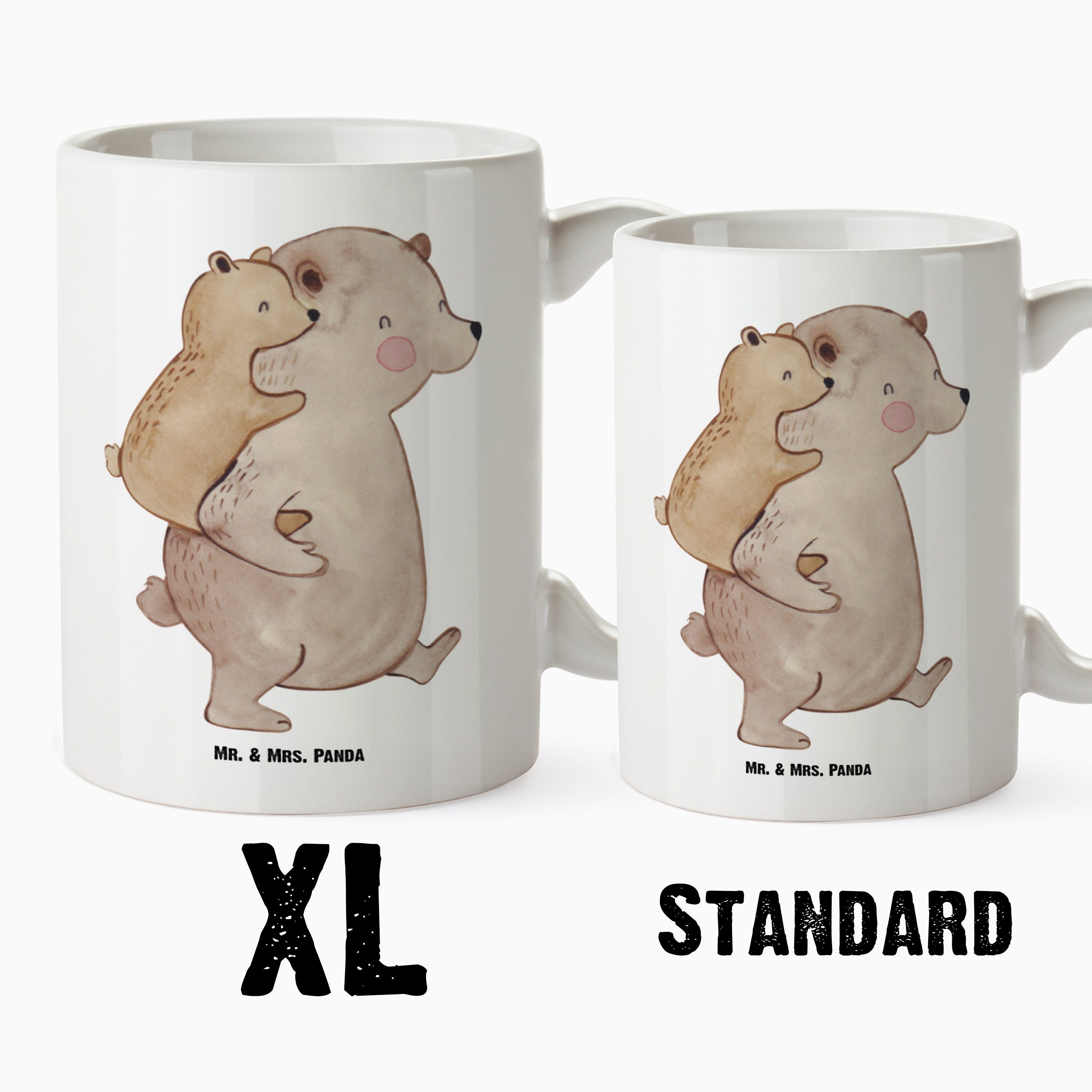 Mr. & Mrs. Panda Opa, Tasse spülmaschinenfest, Weiß - Geschenk, Papa weltbester, Keramik Tasse Bär XL - Vater