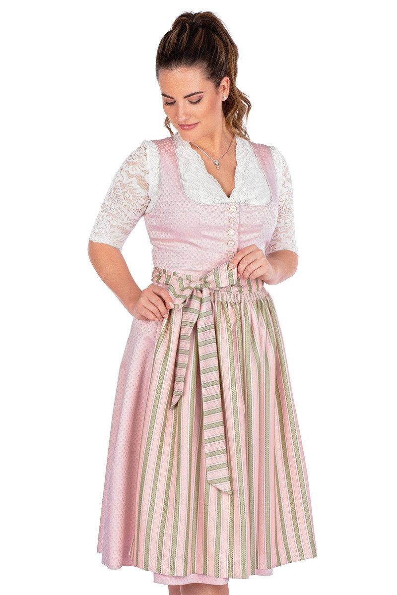 Hammerschmid Dirndl Midi Dirndl 2tlg. - PILLERSEE - rosé/lindgrün