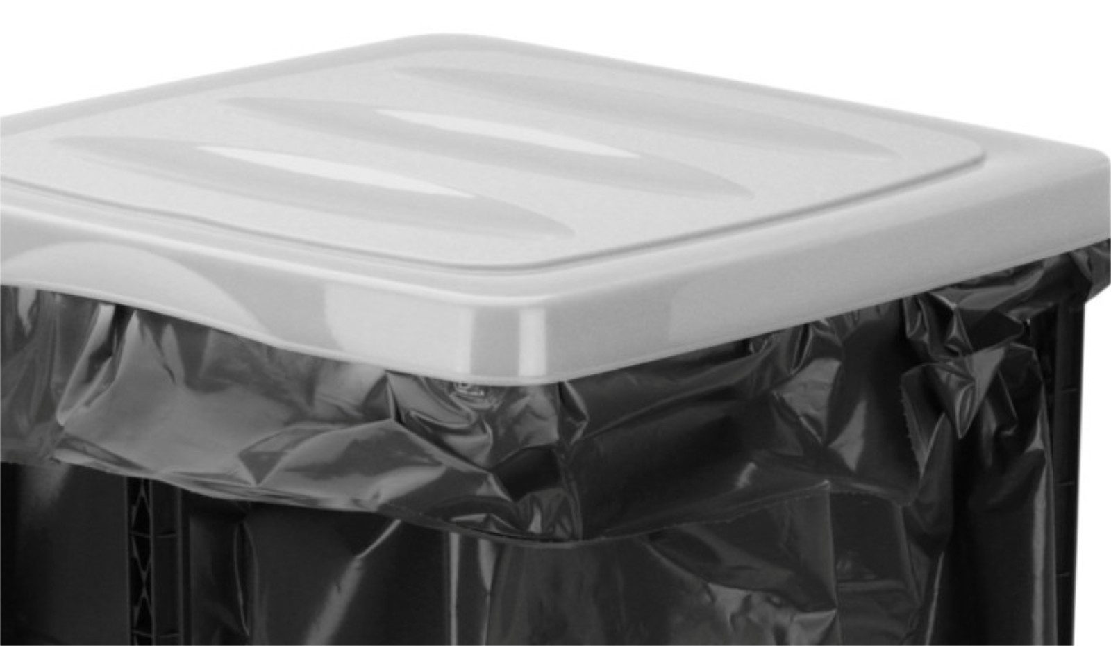 Koopman Müllsackständer Abfalleimer Gelber Sack 60 Liter Ständer Kunststoff Schwarz/weiß, Kunststoff, bis 60L, Müllbeutelständer, Gelber Sack, Ständer