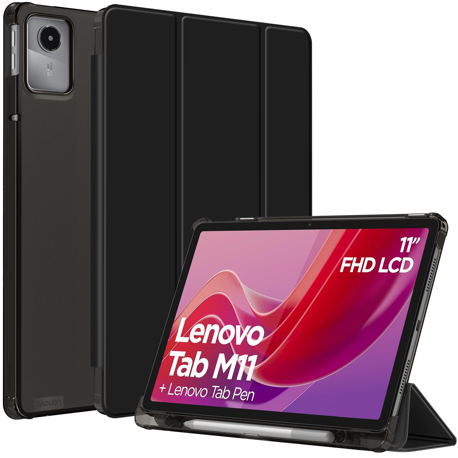 Fintie Tablet-Hülle für Lenovo Tab M11 (TB330FU) 11 Zoll 2024, Ultra Schlank Schutzhülle, Kunstleder Hülle mit Auto Schlaf/Wach und Ständer Funktion
