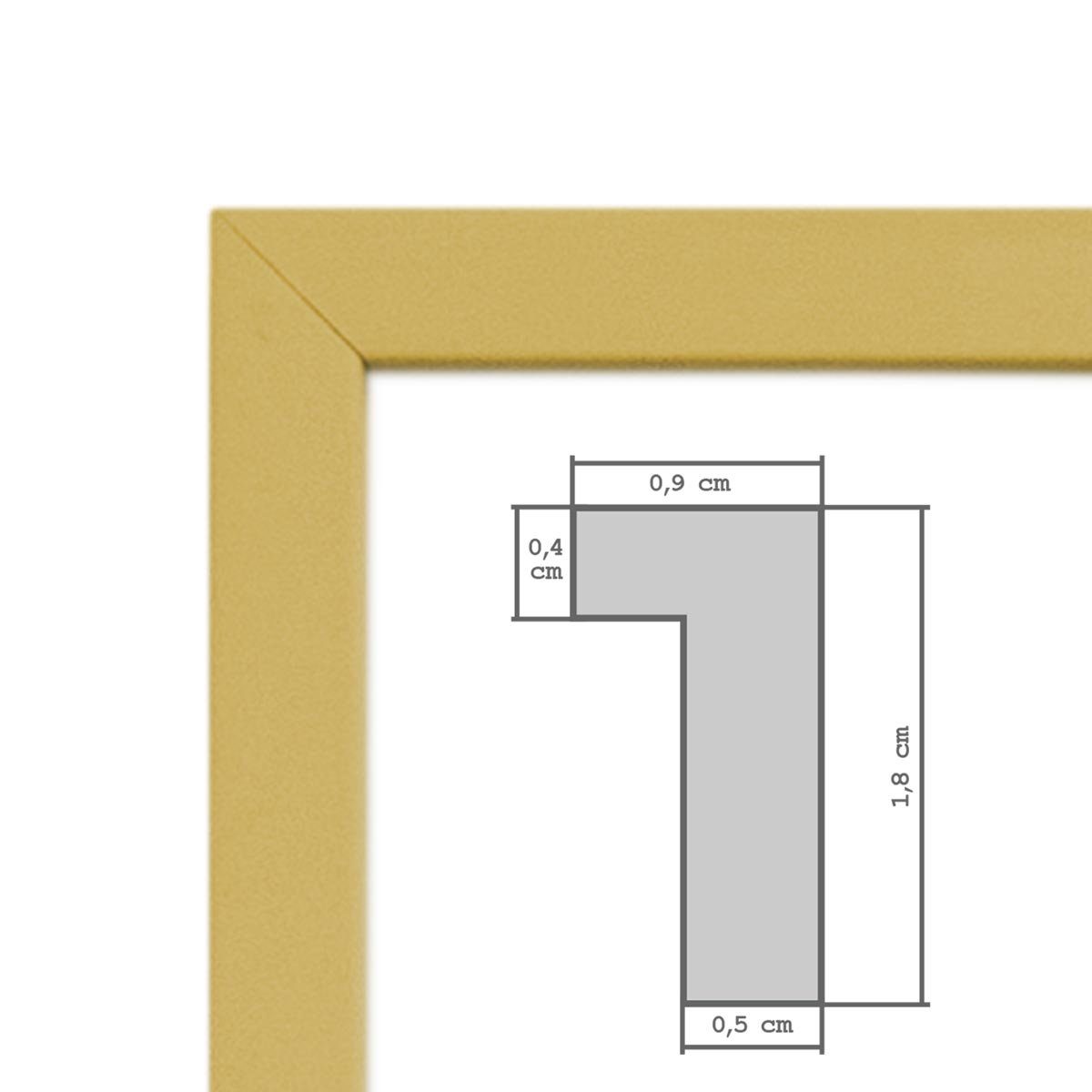 Gold Set Kunststoff-Rahmen mit Acrylglas klassische PHOTOLINI 3er Bilderrahmen