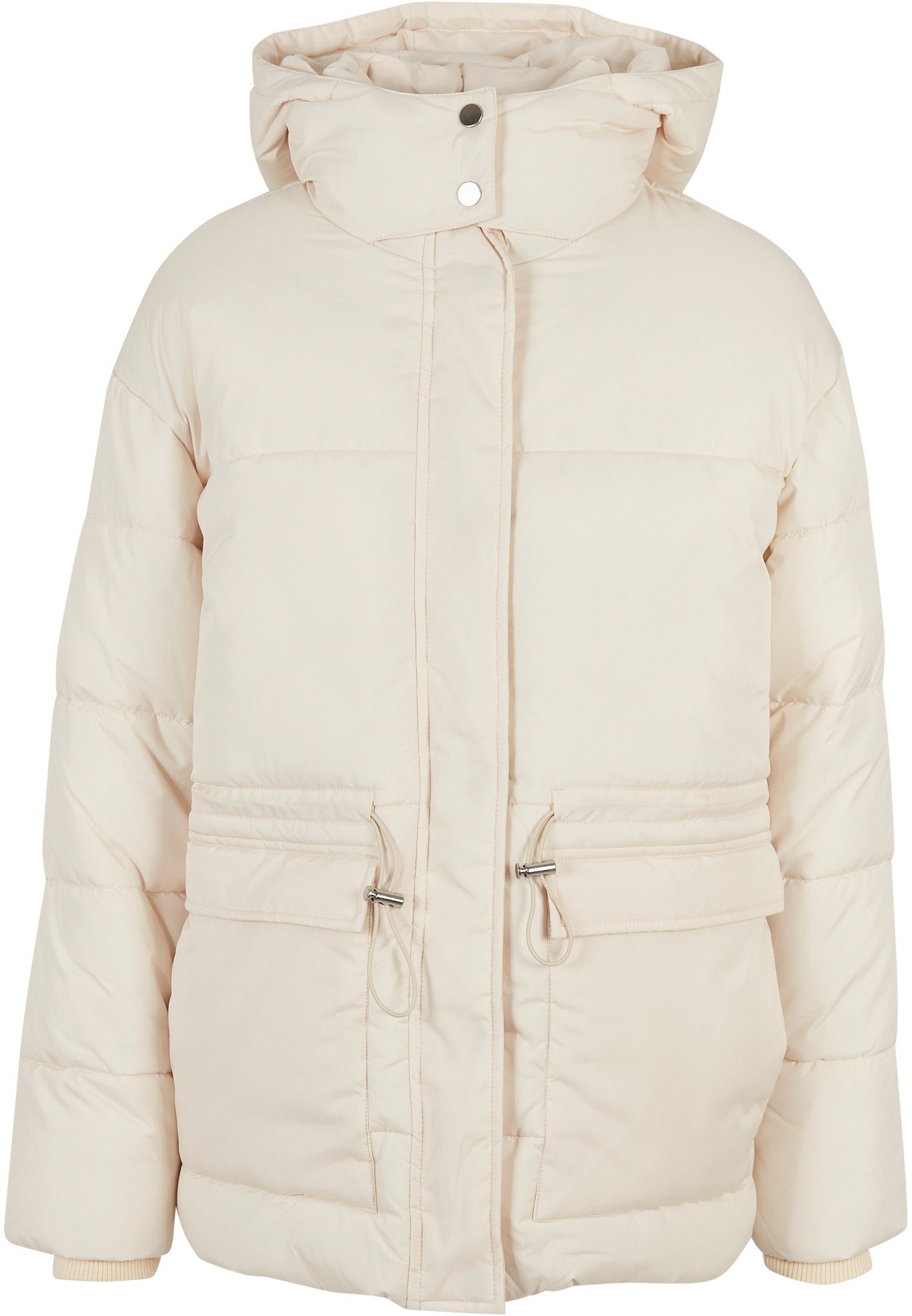 URBAN CLASSICS Winterjacke Damen Ladies Waisted Puffer Jacket (1-St) whitesand