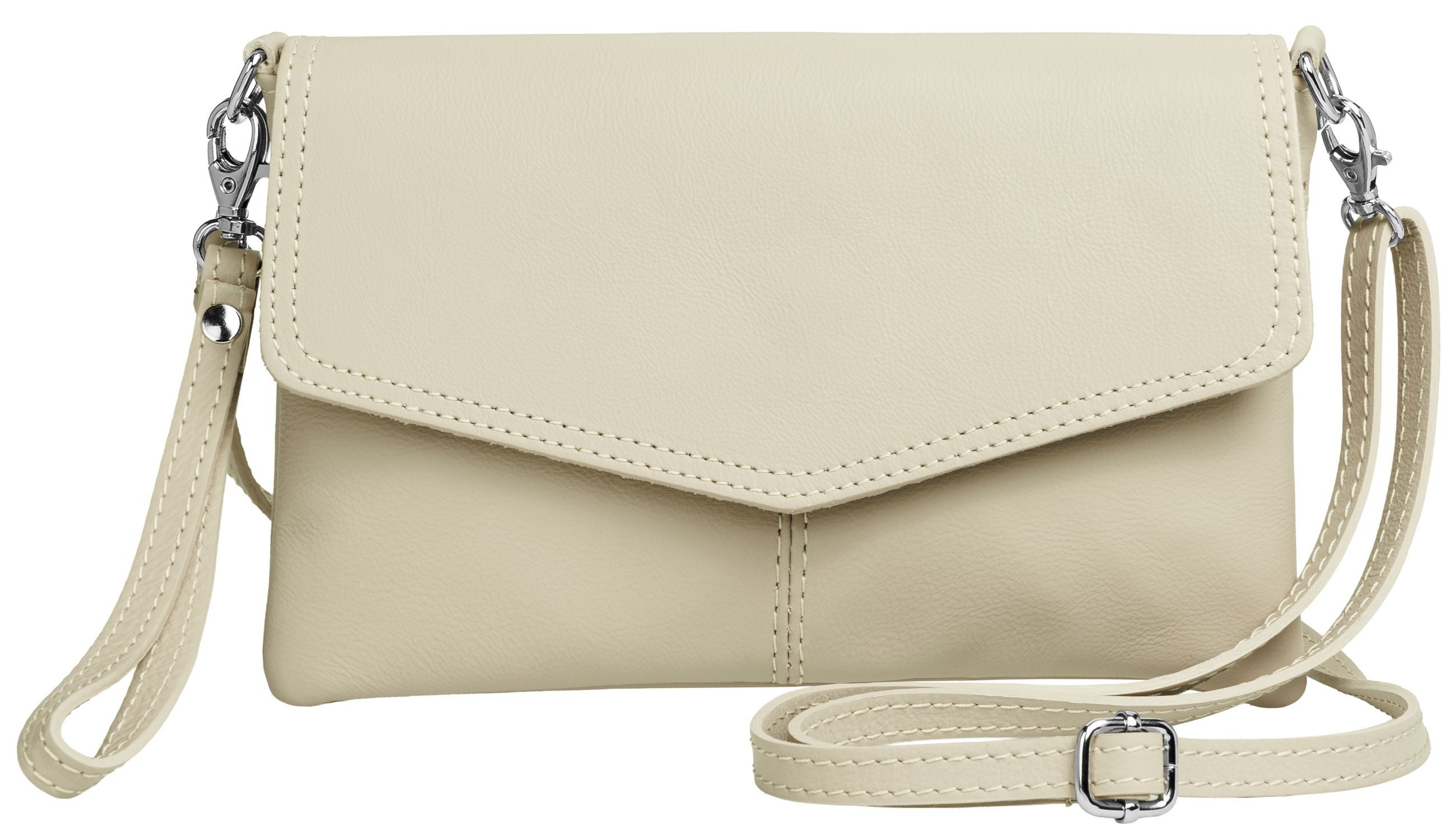 Caspar Clutch Abendtasche Leder Damen Umhängetasche - PREMIUM LINE - Modell No.322, aus 100% gewaschenem Echtleder aus Italien - samtig weich & nachhaltig