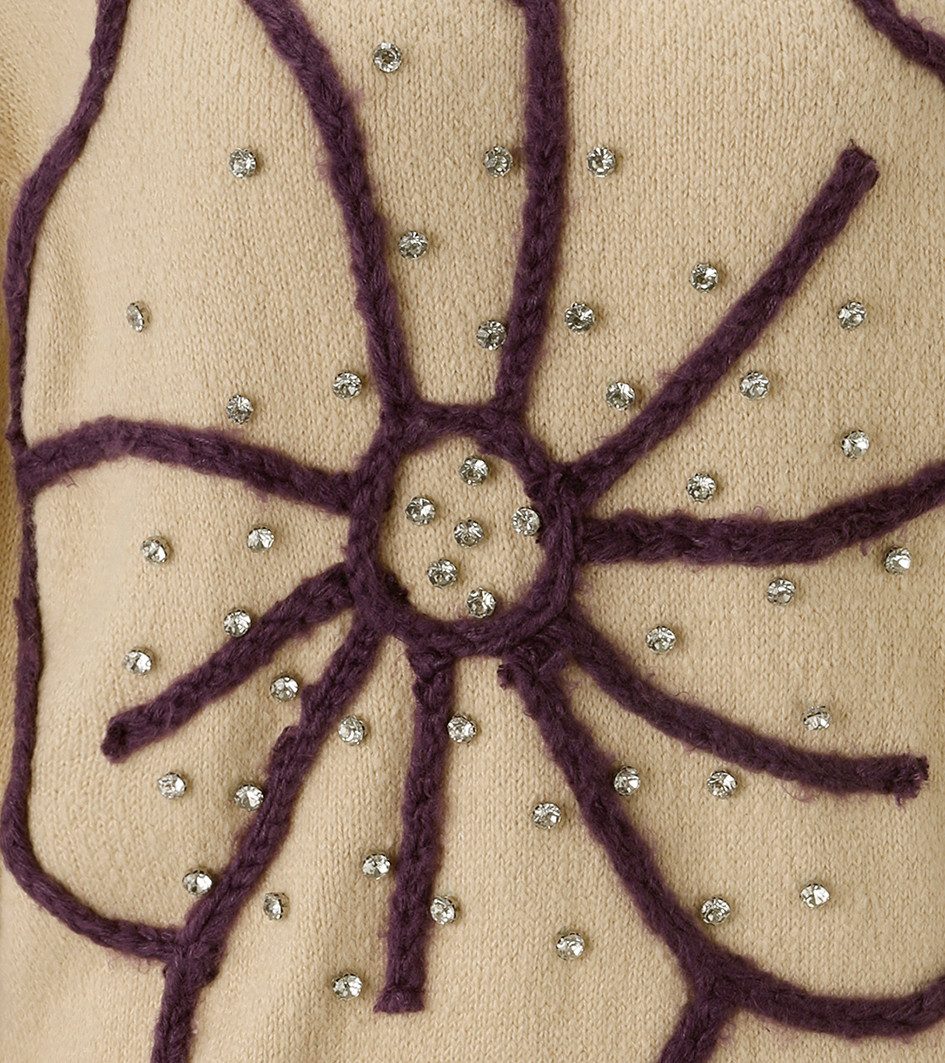 Aniston SELECTED Strickpullover vorne mit funkelnden Glitzersteinen verziert