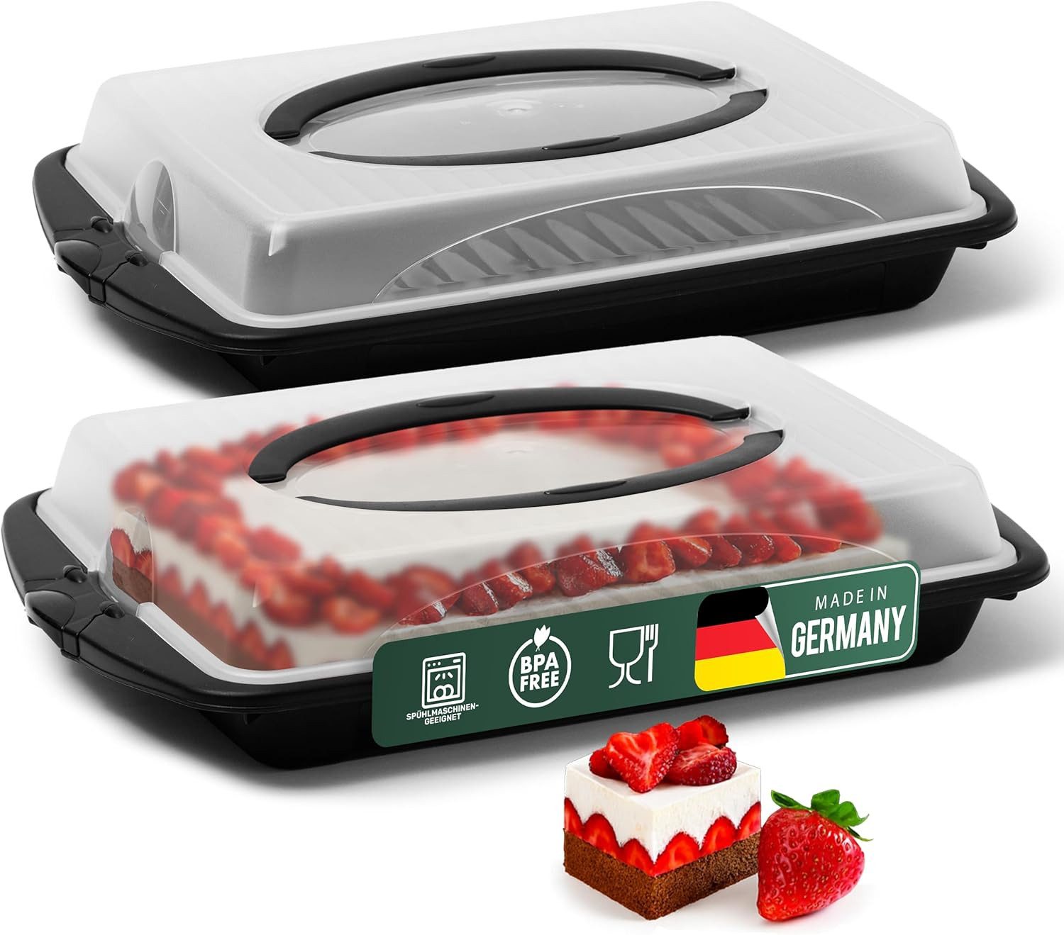 Novaliv Aufbewahrungsbox 31154-1x, Novaliv Kuchen-Transportbox (Rechteckig 45 x 30 x 9 cm), Aufbewahrungs