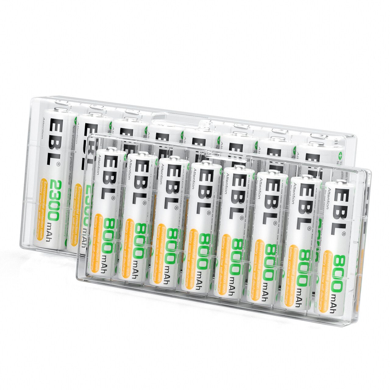 8 AA + 8 AAA Akku Set - 16 Stück, Ni-MH wiederaufladbare Batterien Akku-Set