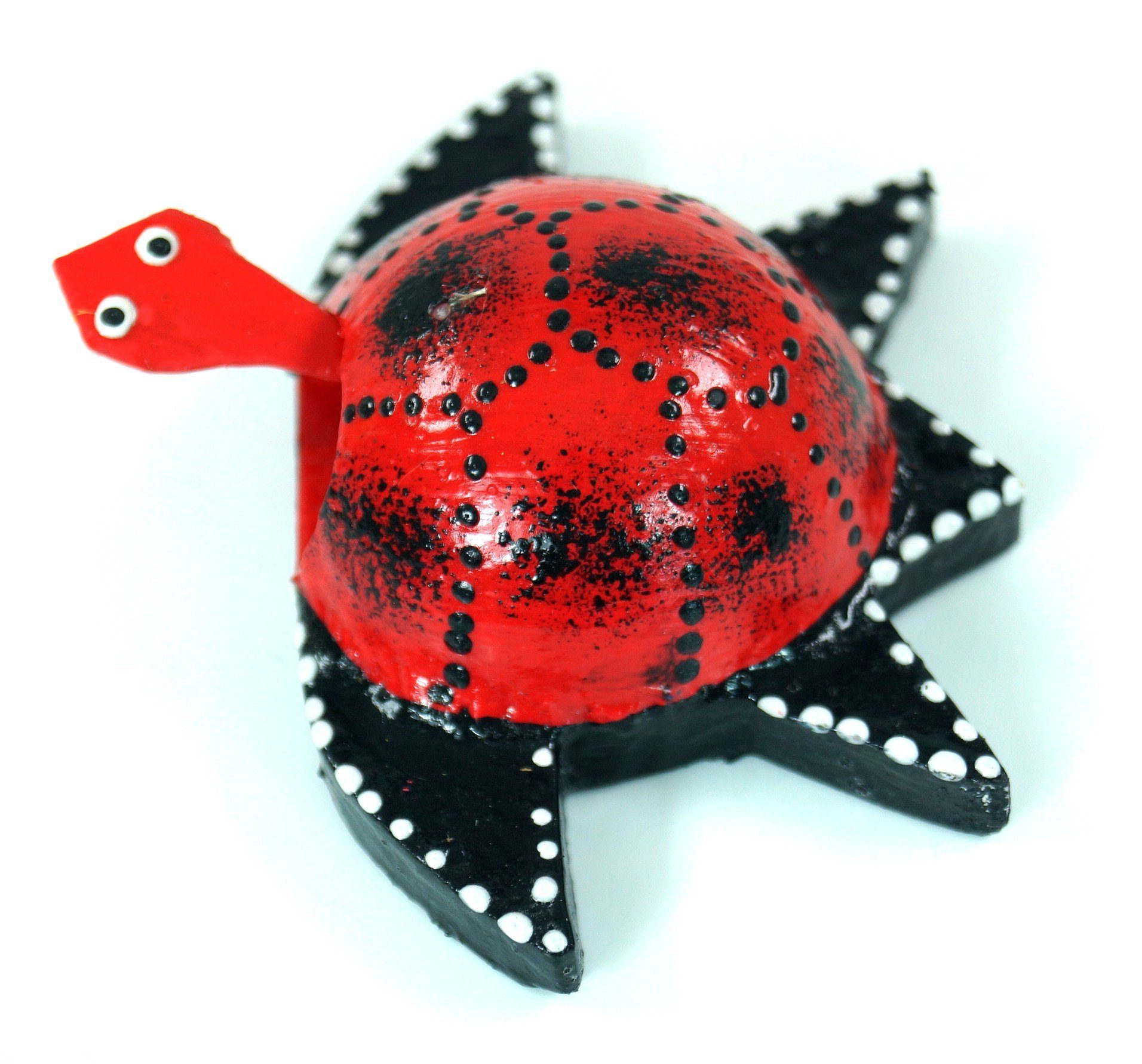 Schildkröte, rot-blau Wackeltier Tier Guru-Shop Dekofigur Wackelkopf