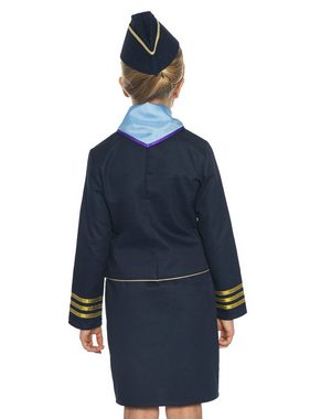 Maskworld Kostüm Stewardess Kinderkostüm, Vierteiliges Kostüm für Flugbegleiterinnen von MASKWORLD