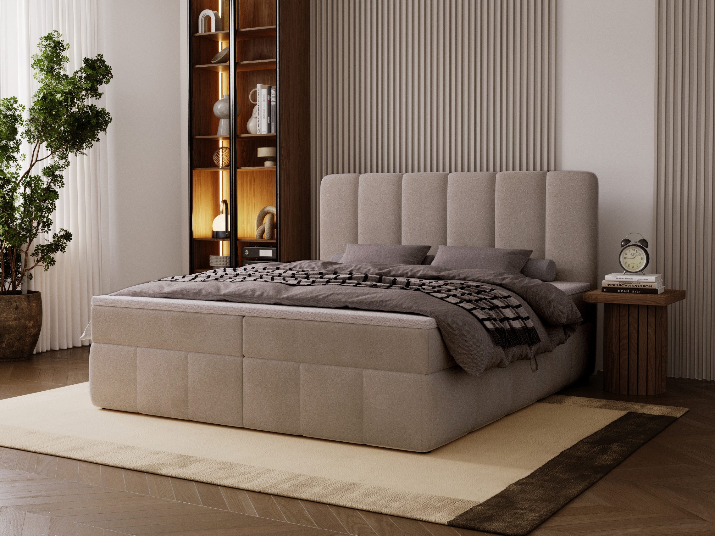 Compleo Boxspringbett Wolkenbett, Bequem, gepolstertes Kopfteil mit Bettkasten