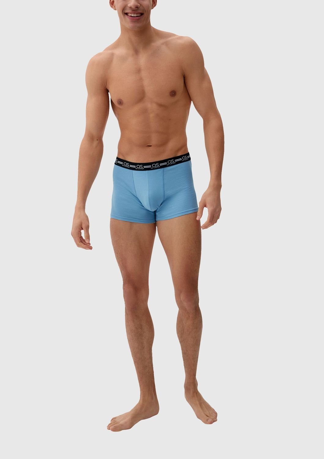 Pack Blau (6-St) Boxer Boxershorts im / ohne Eingriff, 6er Stretch Webgummibund, Weiß QS Gestreift Cotton /