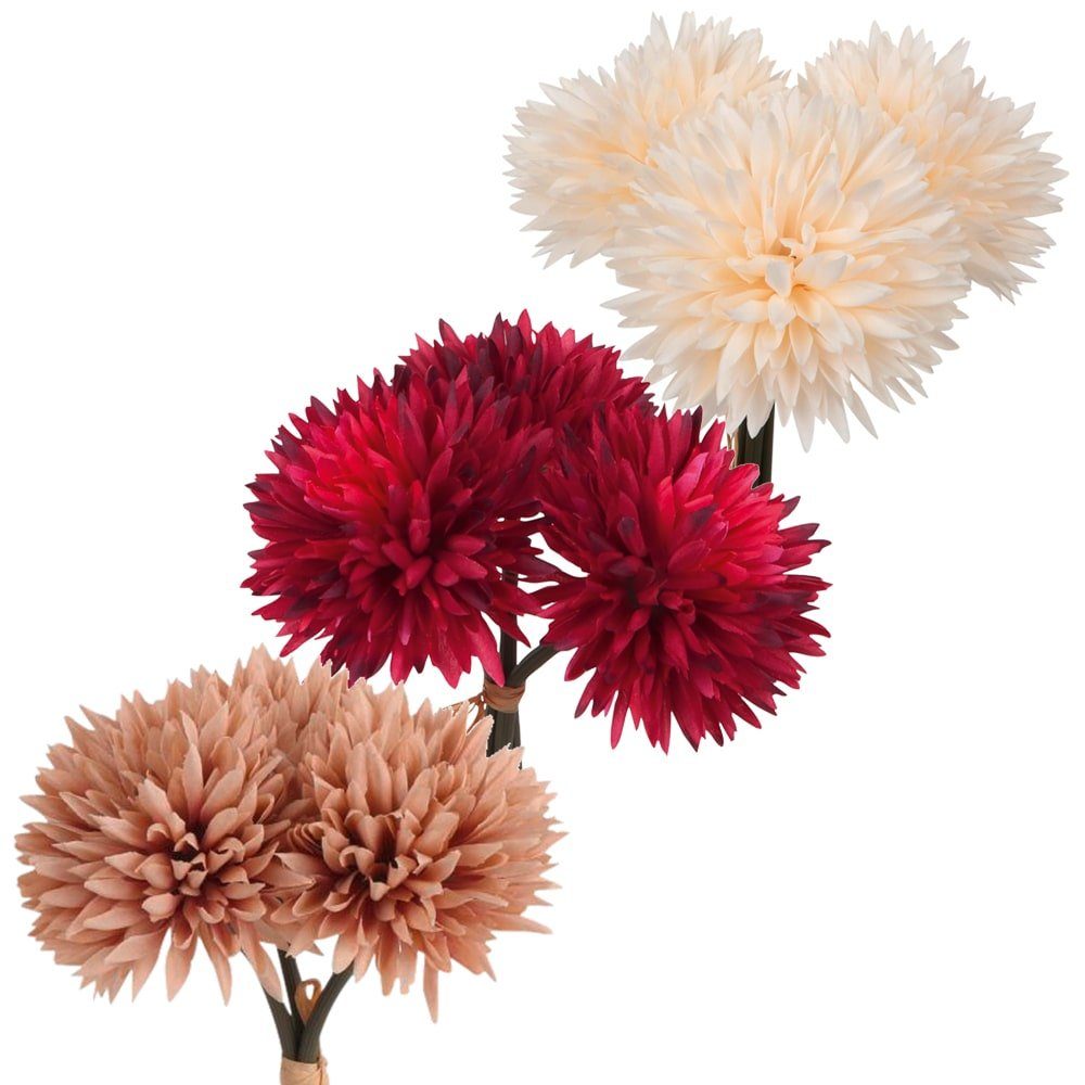 Kunstblume Kunstblume Dahlie in rot 3 Blüten Ø 8x20 cm Kunststoff Dahlie, m günstig online kaufen