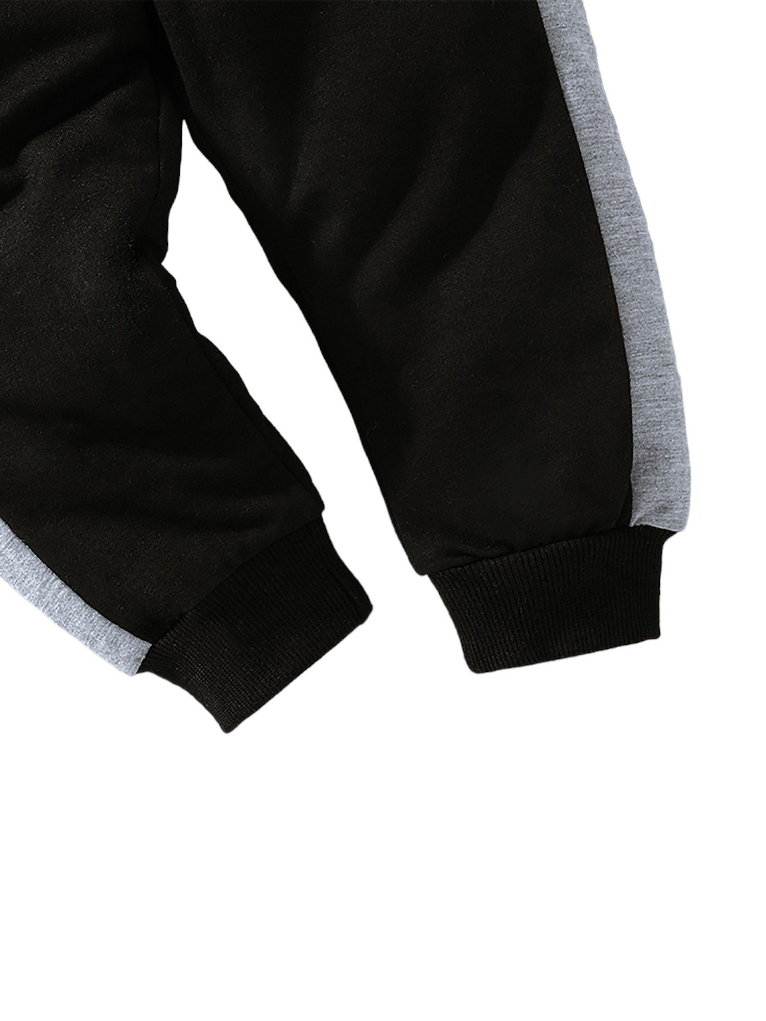 Hose Oberteile (2-tlg) für & Langarmanzüge, Top Jungen, Lapastyle Kontrastfarben lässige modisch Grau Trainingsanzüge Hosen und