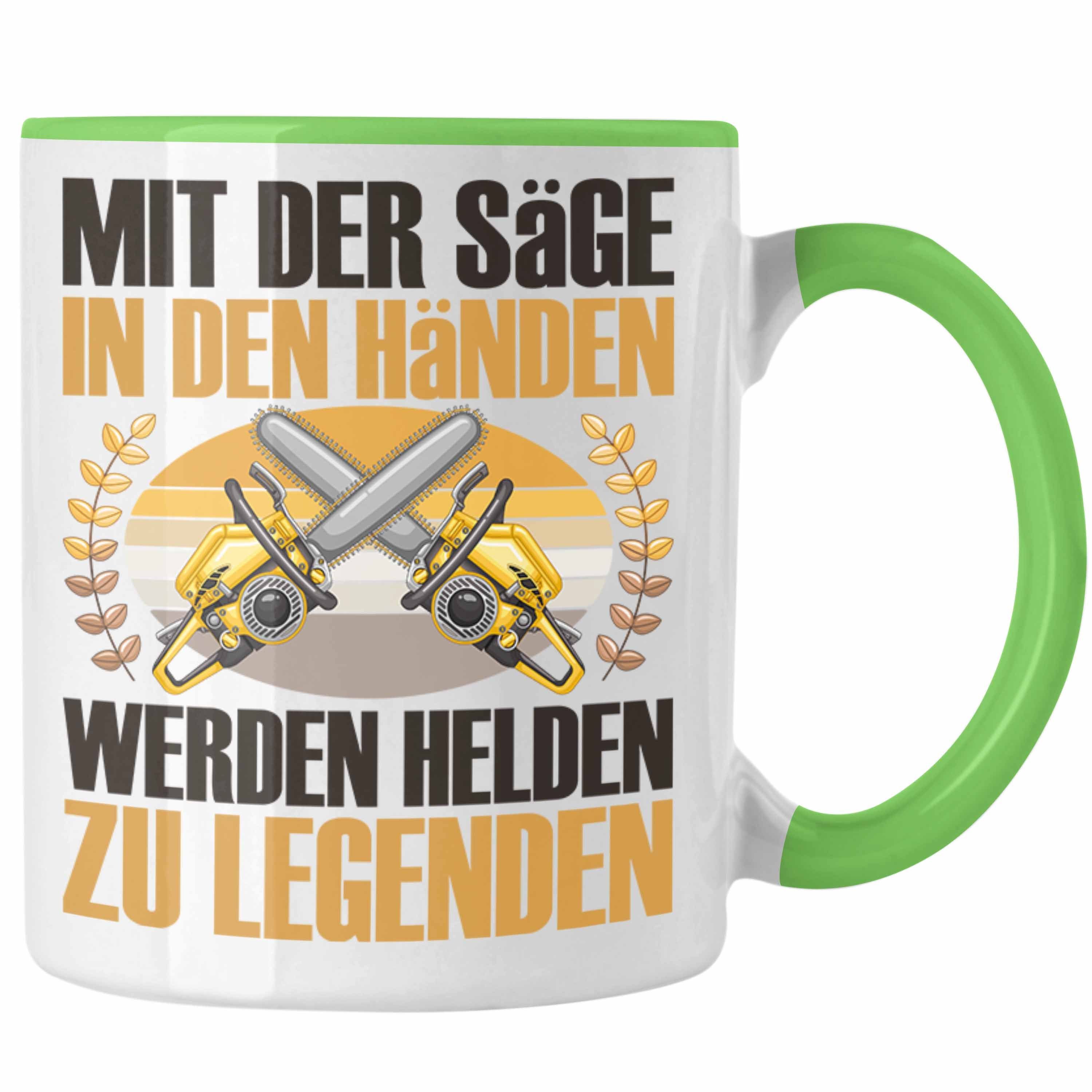 Trendation Tasse Forstarbeiter Tasse Geschenk Spruch Holzarbeiter