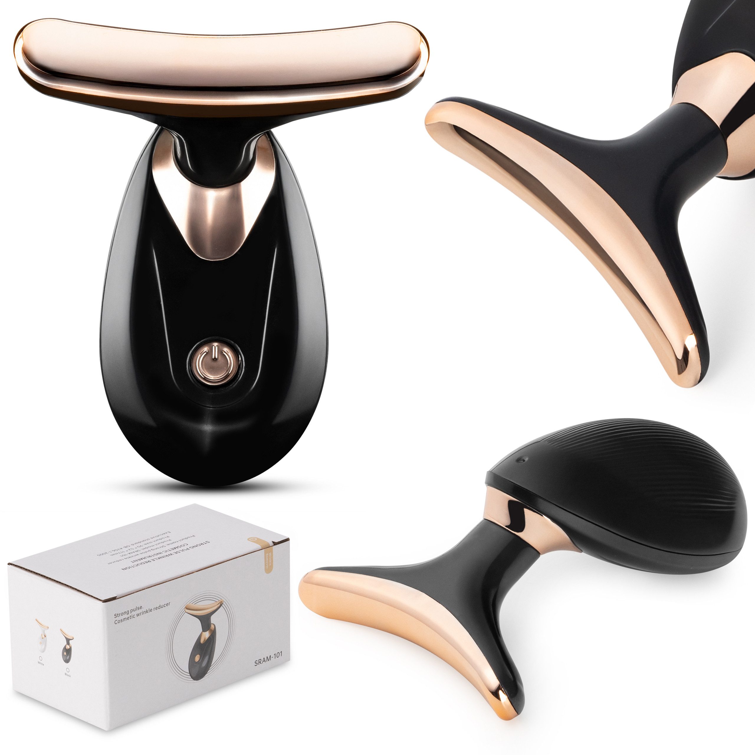 COIL Gesichtsmassagegerät Kosmetikgerät, Vibrations Lifting, Hautstraffung, Anti-Aging, Elegantes Massagegerät, T-förmiger Kopf