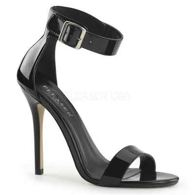 Pleaser Sandalette AMUSE-10 - Lack Schwarz High-Heel-Pumps