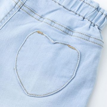 suebidou Jeansshorts kurze Sommershorts Jeanshose für Baby Mädchen/Kleinkind hellblau Flamingo Print