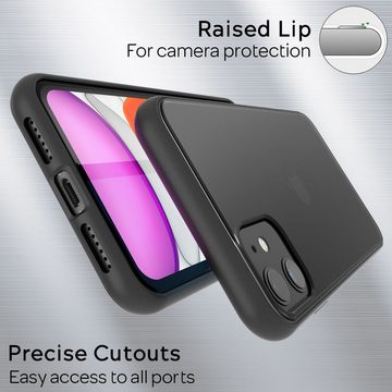Nalia Smartphone-Hülle Apple iPhone 11, Matt Stoßfeste Hülle / Durchscheinende Harte Rückseite / Silikon Rand