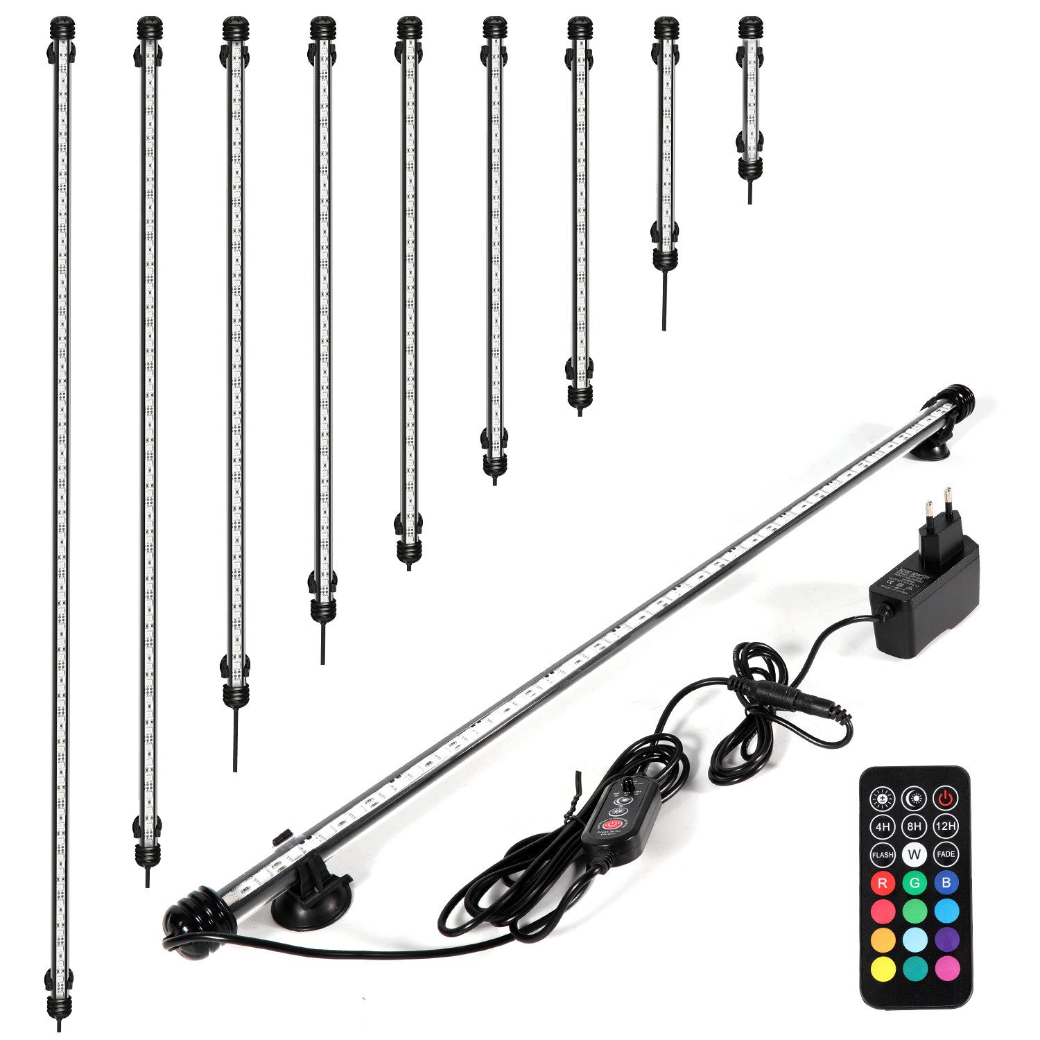 Clanmacy LED Aquariumleuchte 18cm-112cm LED Aquarium Lampe Leuchten Mollusken RGB Aquariumleuchte