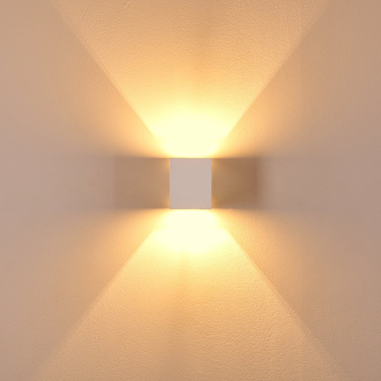 Up hofstein moderne 1xG9, »Albe« Wandlampe aus Wandleuchte in Weiß, Metall mit mit Leuchtmittel, Down-Effekt & Cube/Innen Lichteffekt, ohne