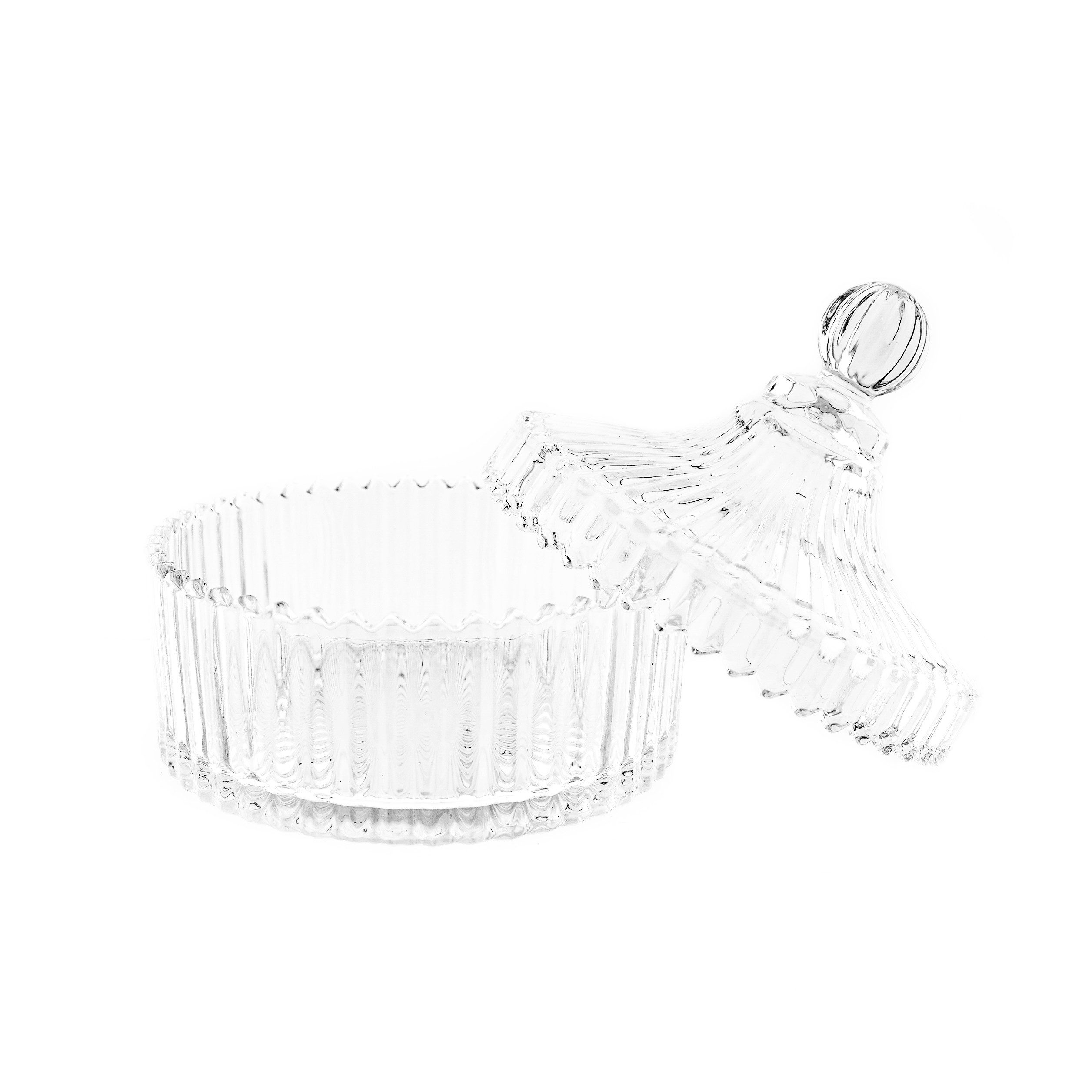 Almina Dekoschale Glasschale mit Deckel Transparent günstig online kaufen