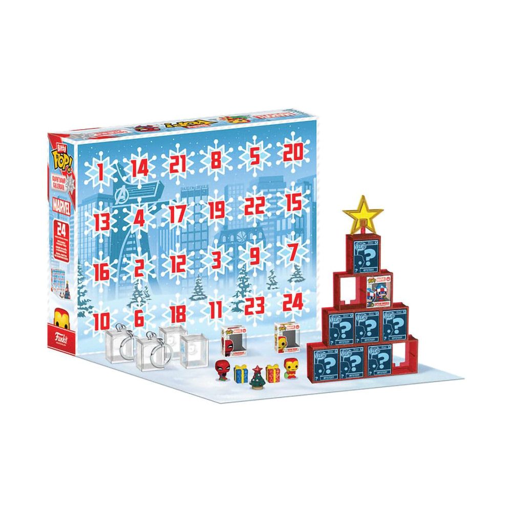 Funko Adventskalender Marvel Comics Bitty POP! 24-Tage Countdown-Adventskalender (1-tlg), Hinter jedem Tor eine 4cm große Bitty POP