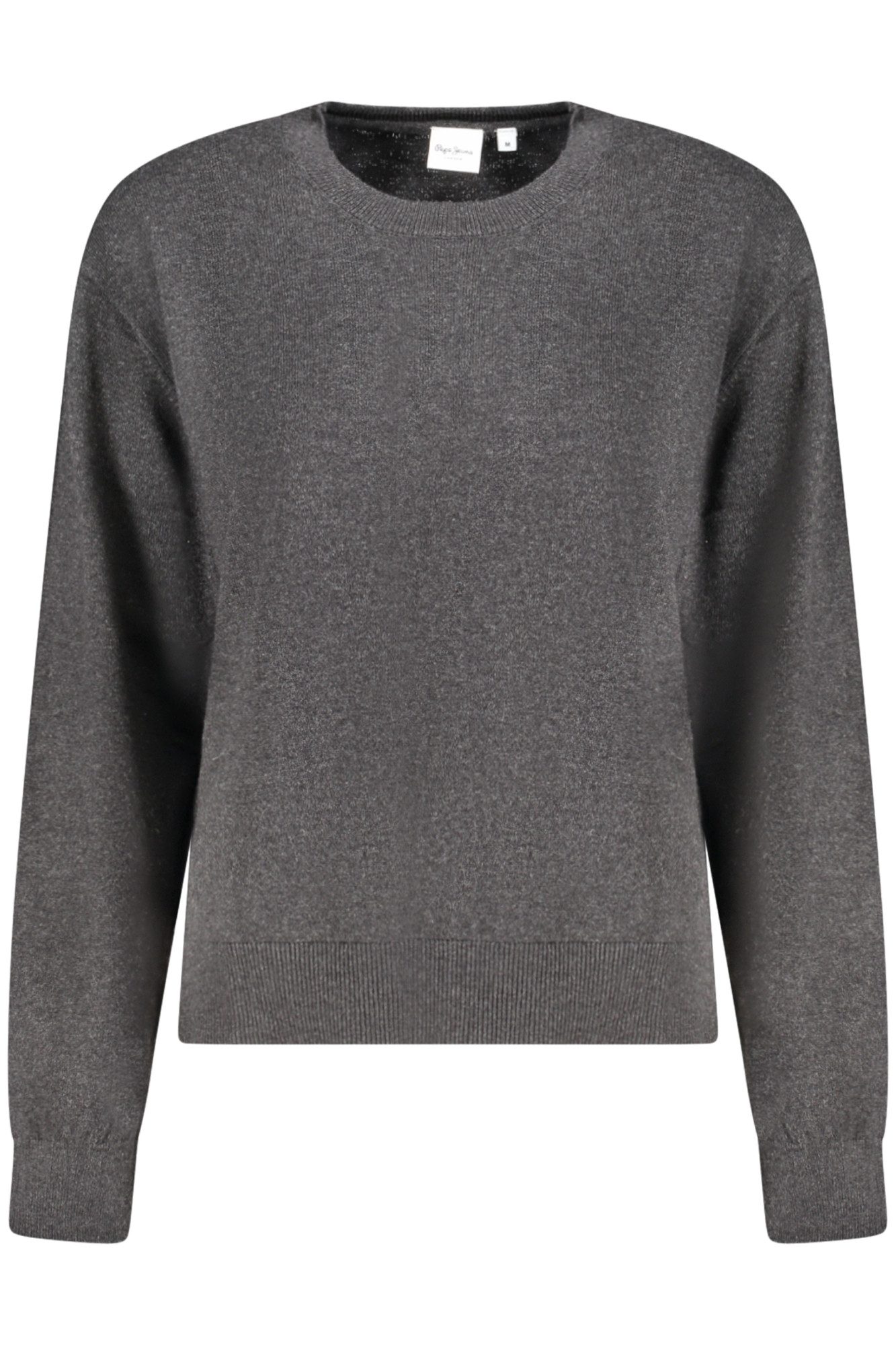Pepe Jeans Strickpullover Elegantes schwarzes Langarmshirt mit Rundhalsausschnitt und Stickerei