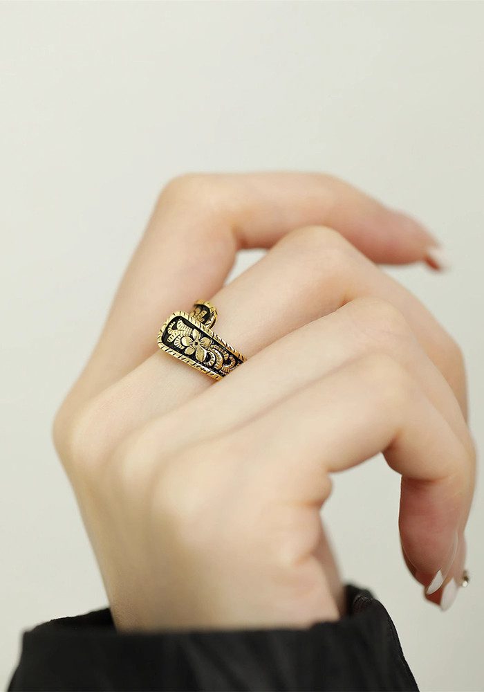 The Beauty House Fingerring Damen Vintage Ring mit Blumen