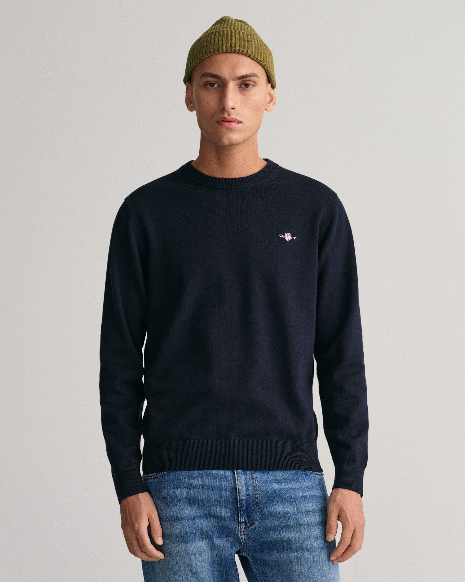 Gant Rundhalspullover CLASSIC COTTON C-NECK Premium Strickpullver aus weich günstig online kaufen