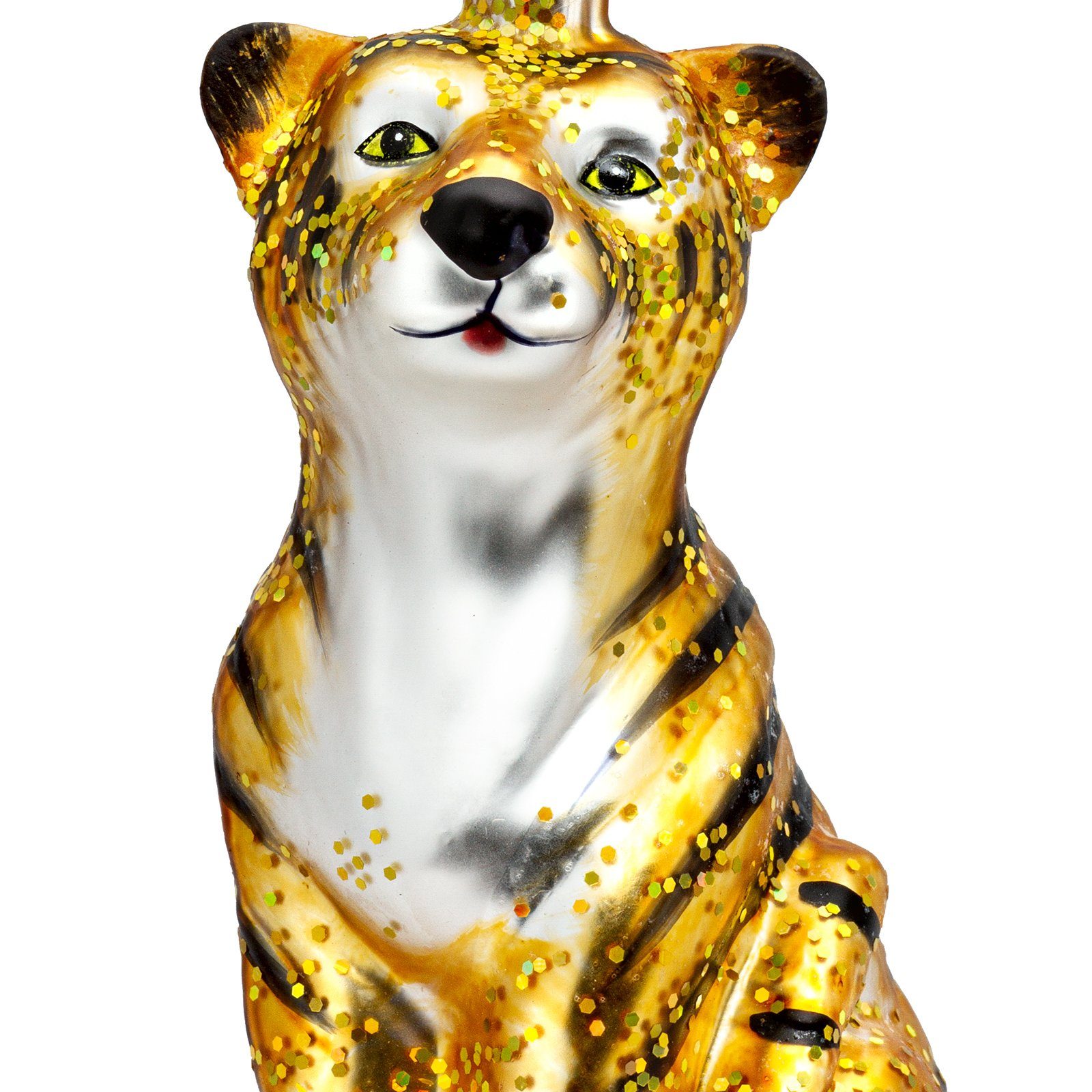 Christbaumschmuck Tiger Anhänger Weihnachtsbaum Christbaumschmuck Glas BS463 SIKORA Figur SIKORA