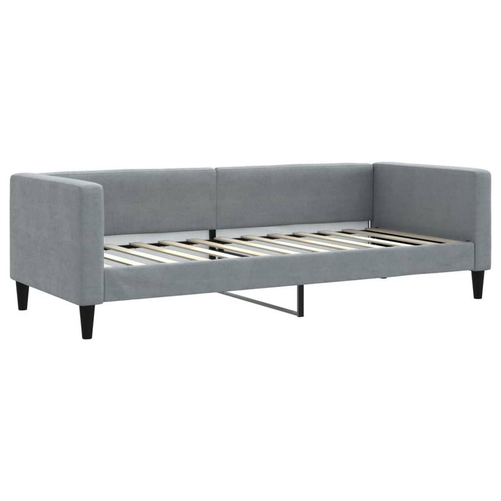 vidaXL Daybed, Tagesbett mit Matratze Hellgrau 80x200 cm Stoff
