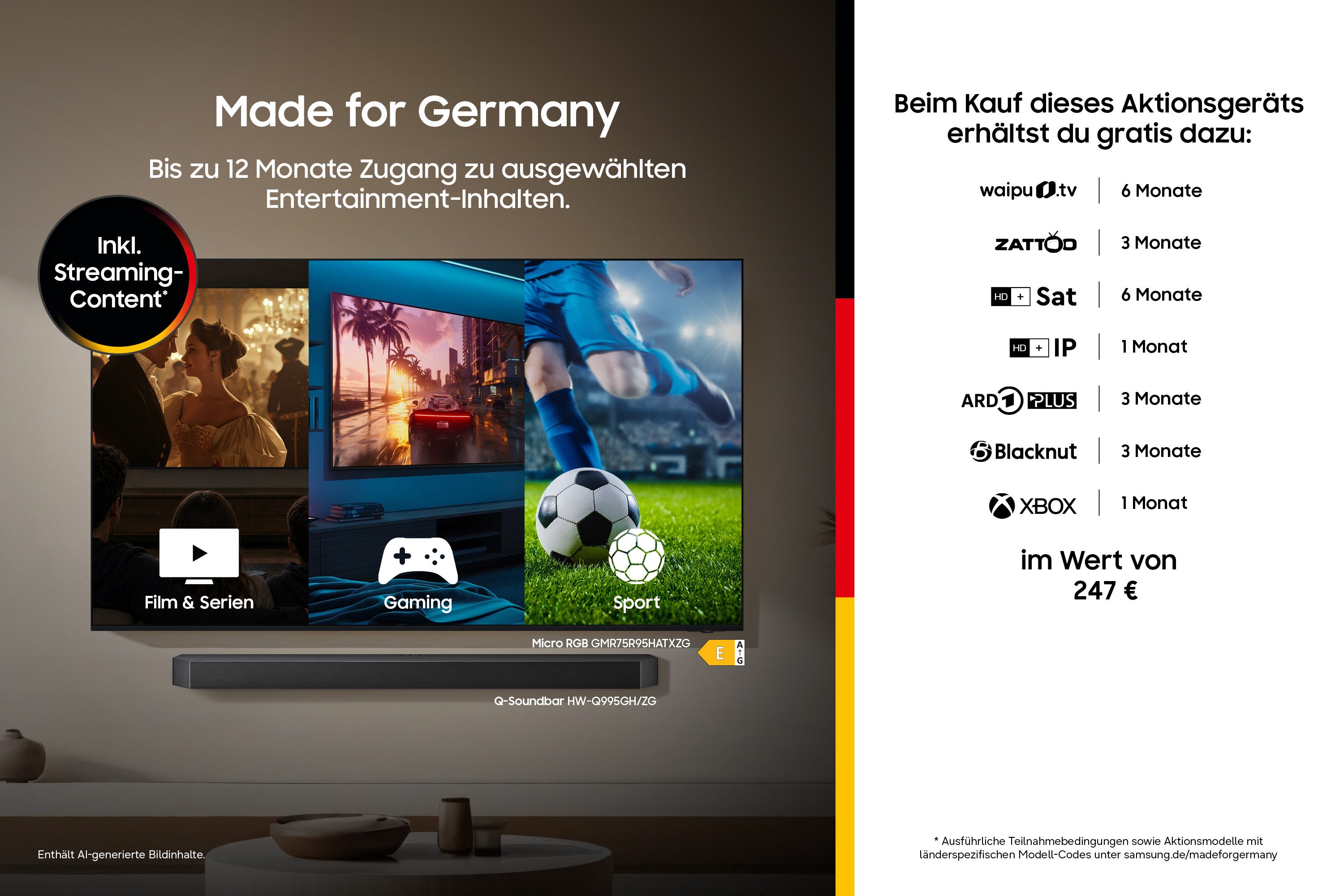 Samsung GQ65S85HAE OLED-Fernseher (163 cm/65 Zoll, 4K Ultra HD, Smart-TV, HDR 10+ Bild, Premium Gaming Pack mit 120Hz, HDMI 2.1, Dolby Atmos)