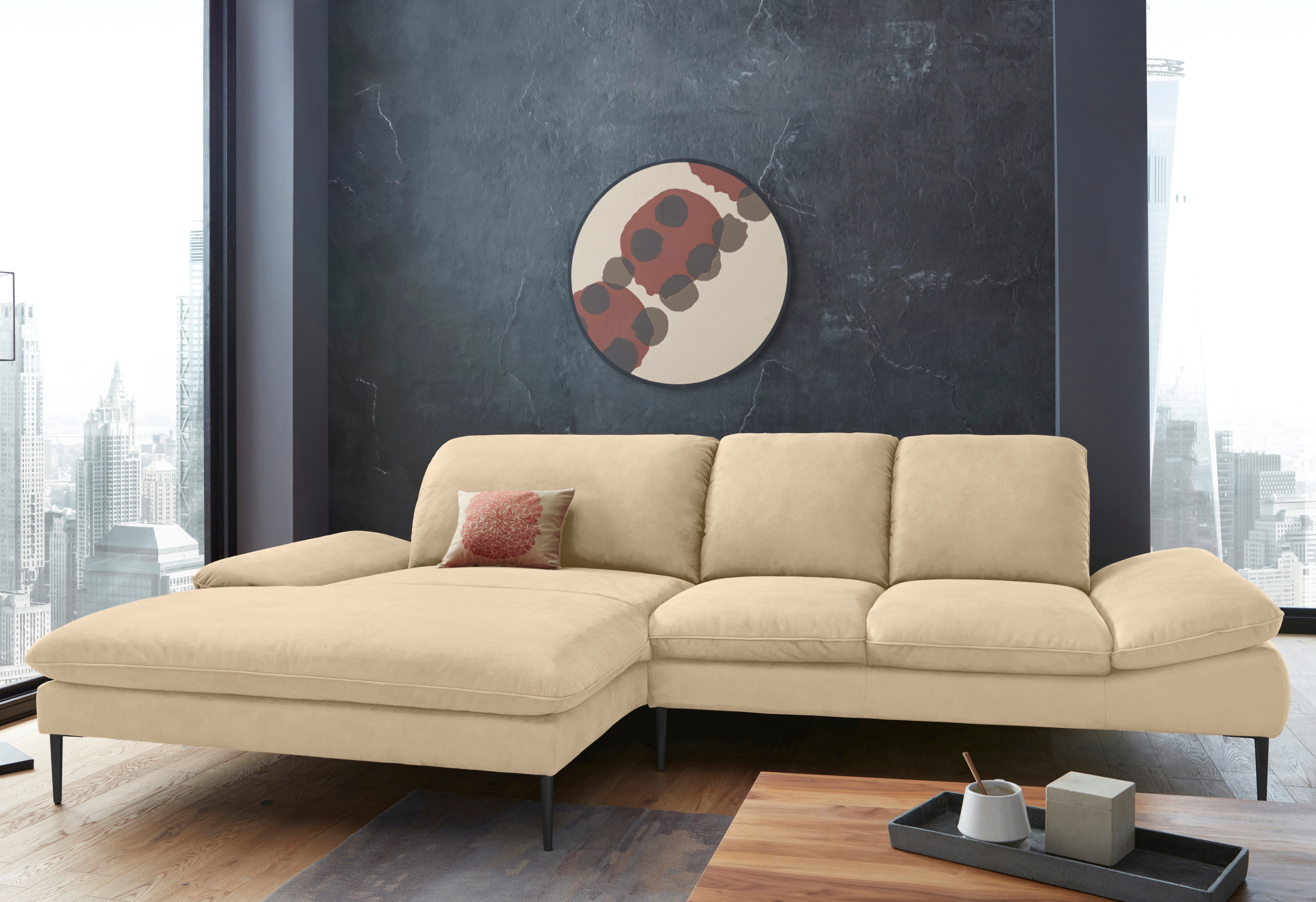 W.SCHILLIG Ecksofa enjoy&MORE, Designsofa, elegant und bequem, L-Form, Sitztiefenverstellung, Füße schwarz pulverbeschichtet, Breite 310 cm
